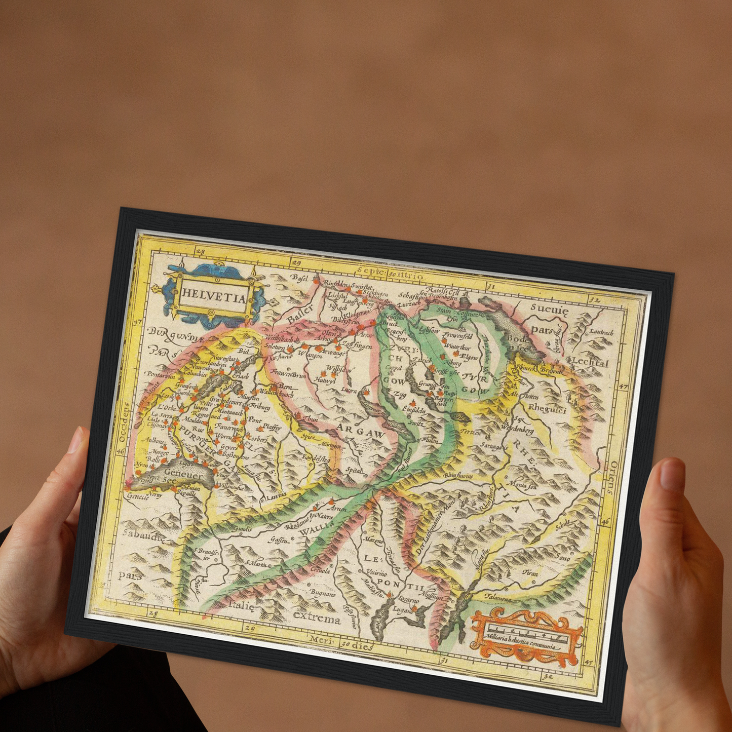 Historische Landkarte Schweiz um 1609