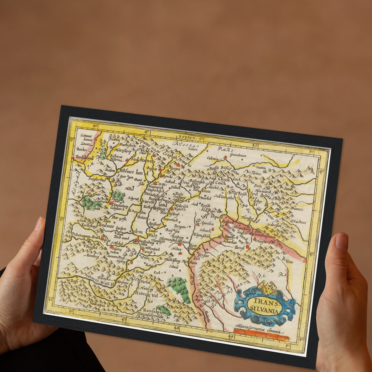 Historische Landkarte Transilvanien um 1609