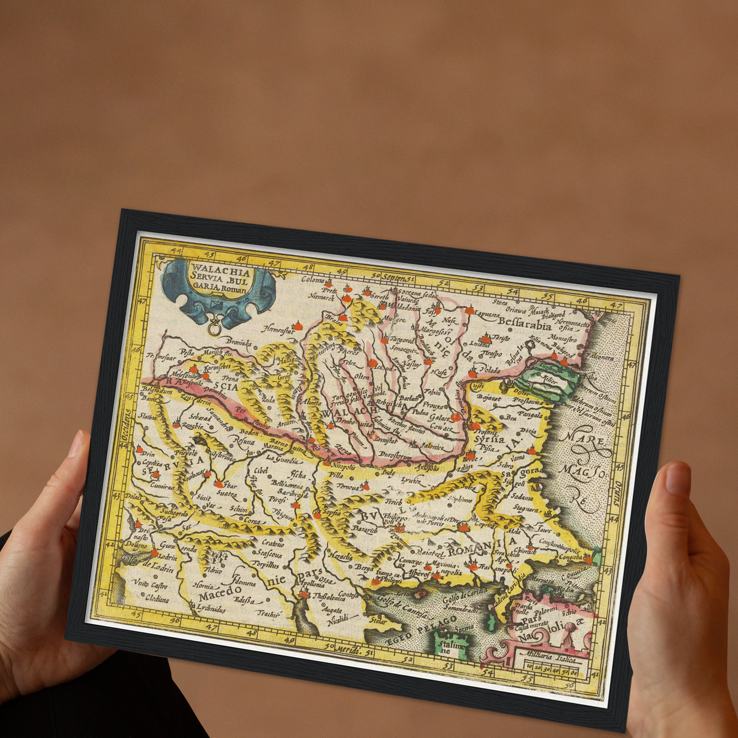 Historische Landkarte Wallachei um 1609