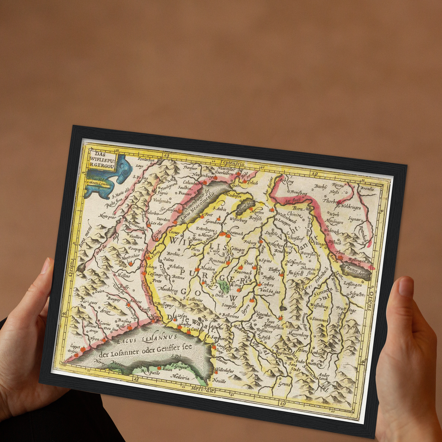 Historische Landkarte Wiflisburgergau um 1609