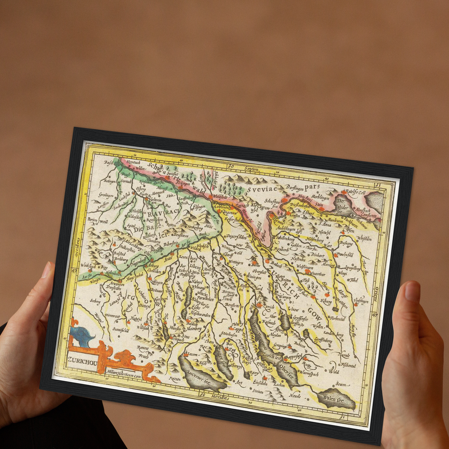 Historische Landkarte Zürichgau um 1609