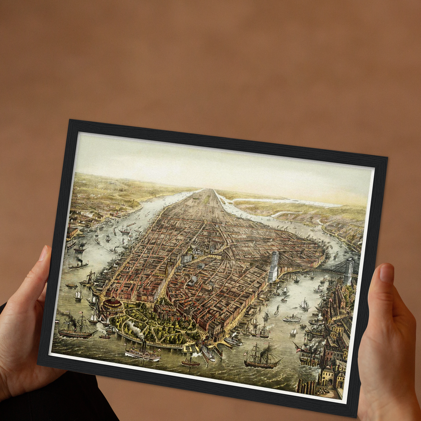 Historische Stadtansicht New York City um 1873