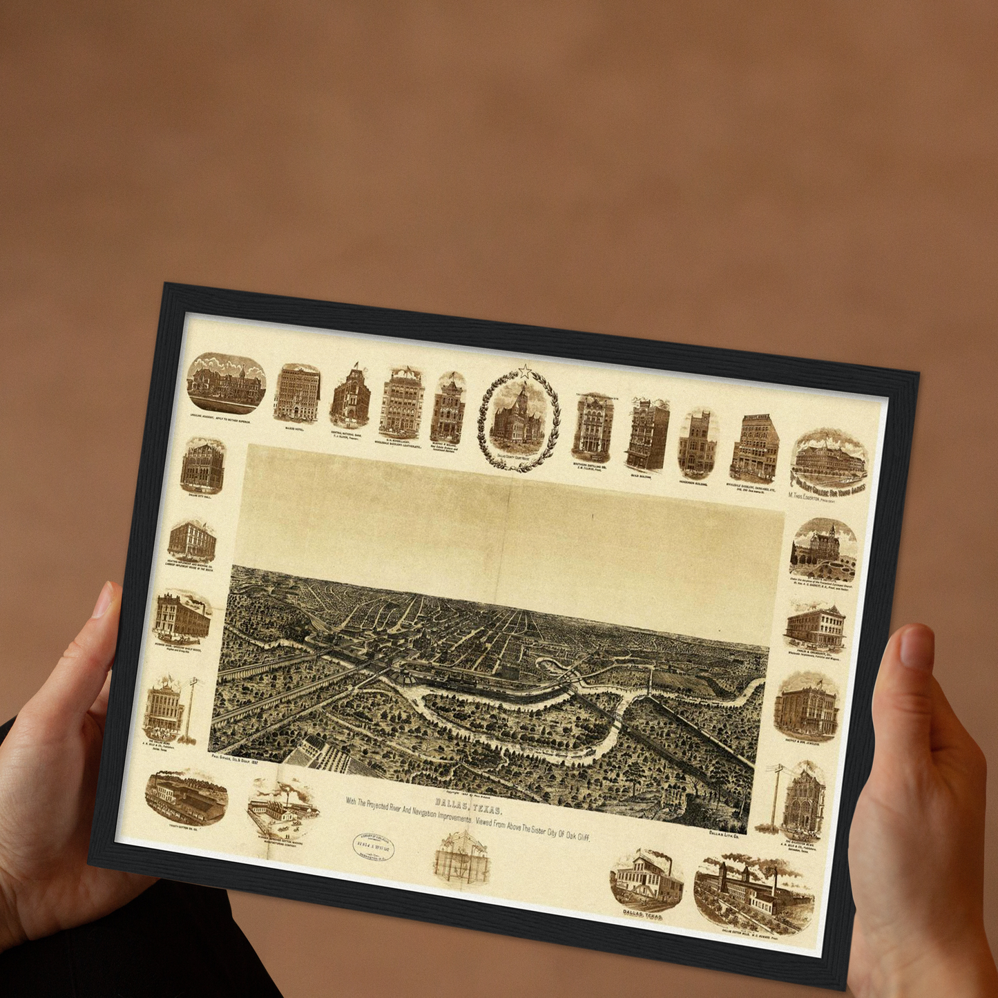 Historische Stadtansicht Dallas um 1892