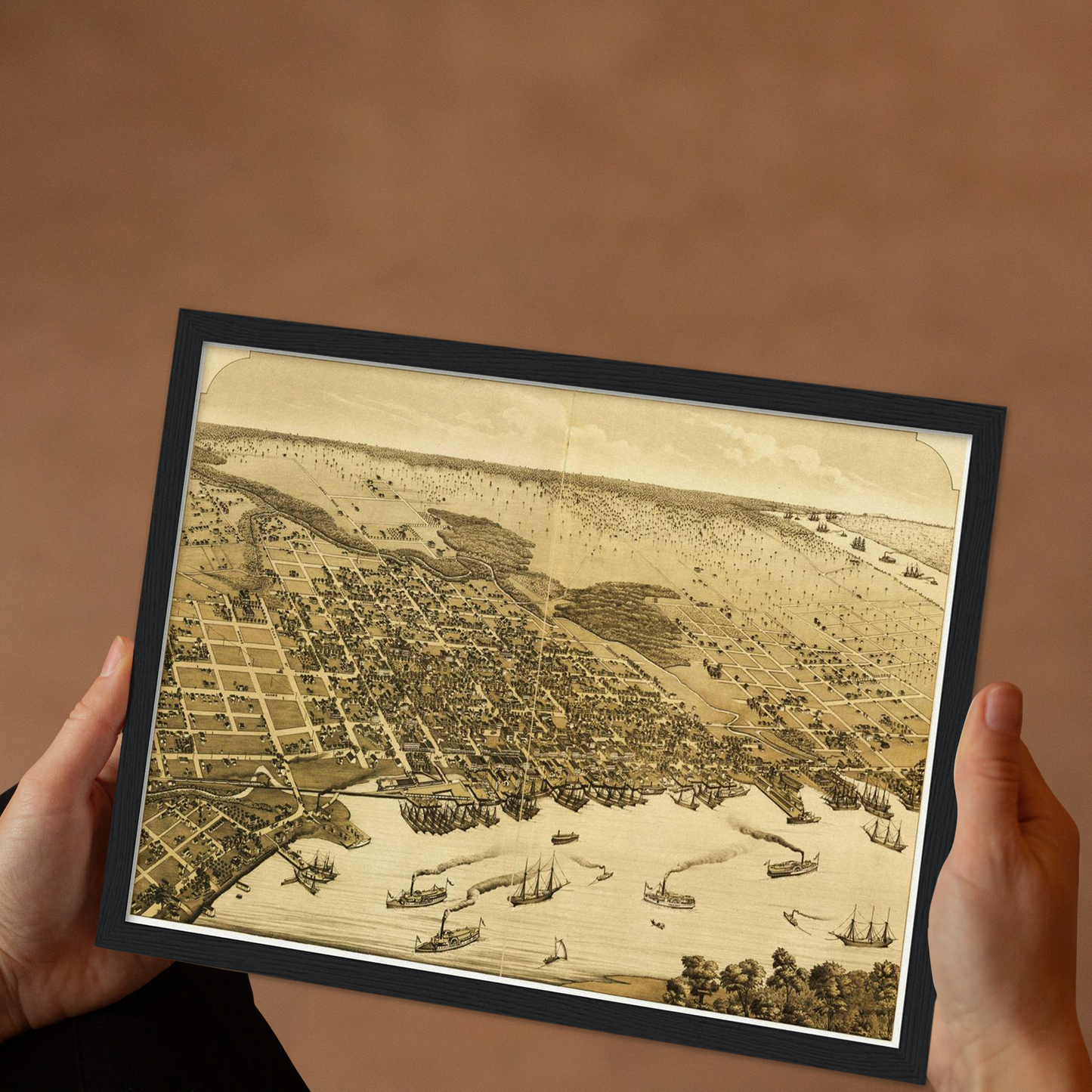 Historische Stadtansicht Jacksonville um 1876