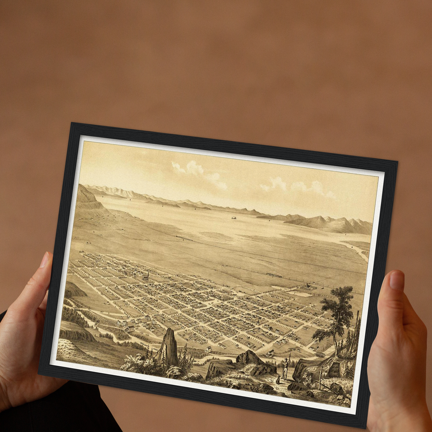 Historische Stadtansicht Salt Lake City um 1875