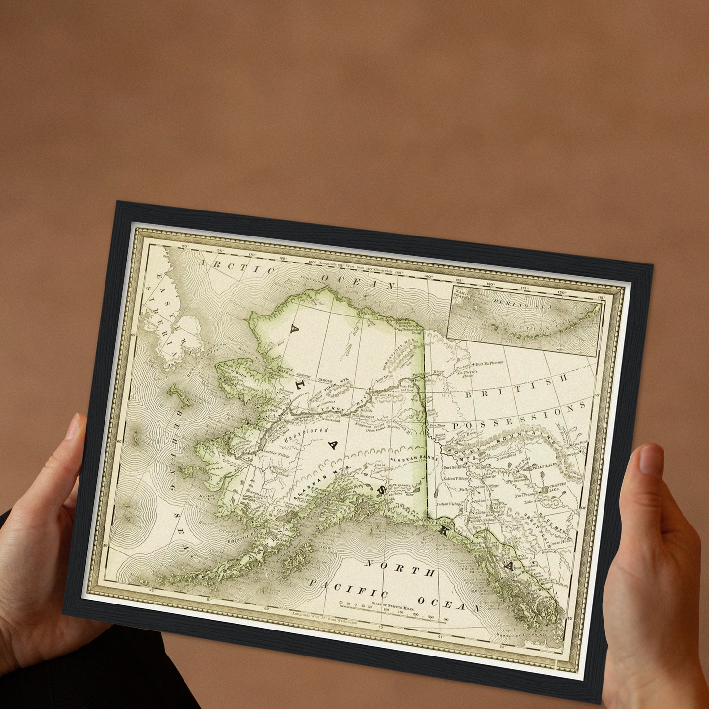 Historische Landkarte Alaska um 1882