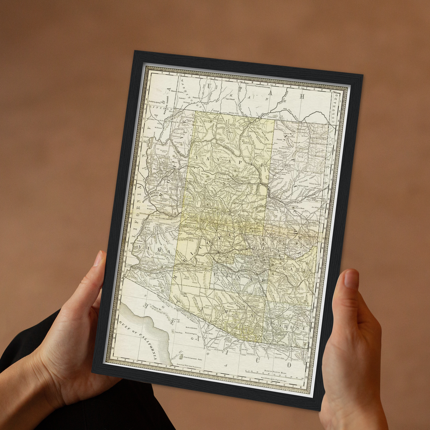 Historische Landkarte Arizona um 1882