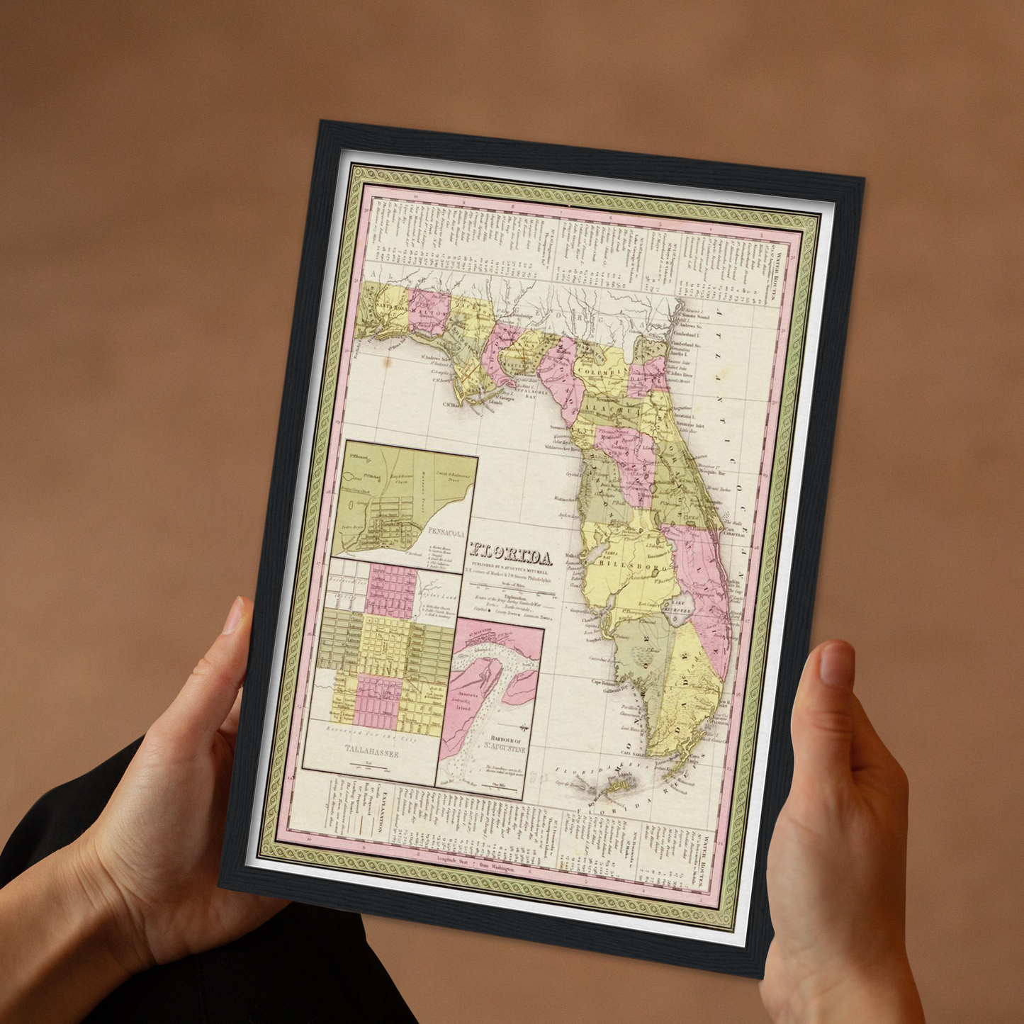 Historische Landkarte Florida um 1849