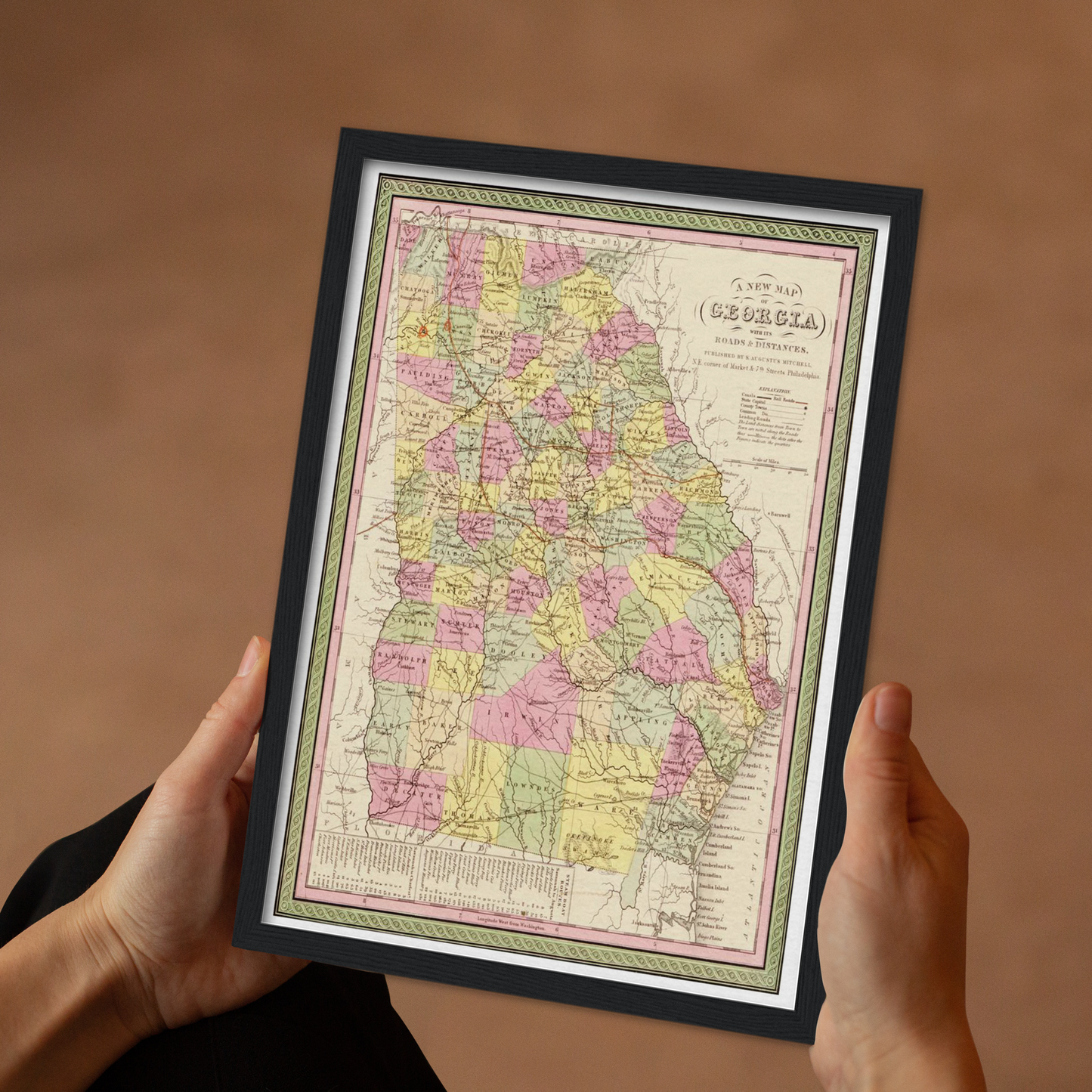 Historische Landkarte Georgia um 1849