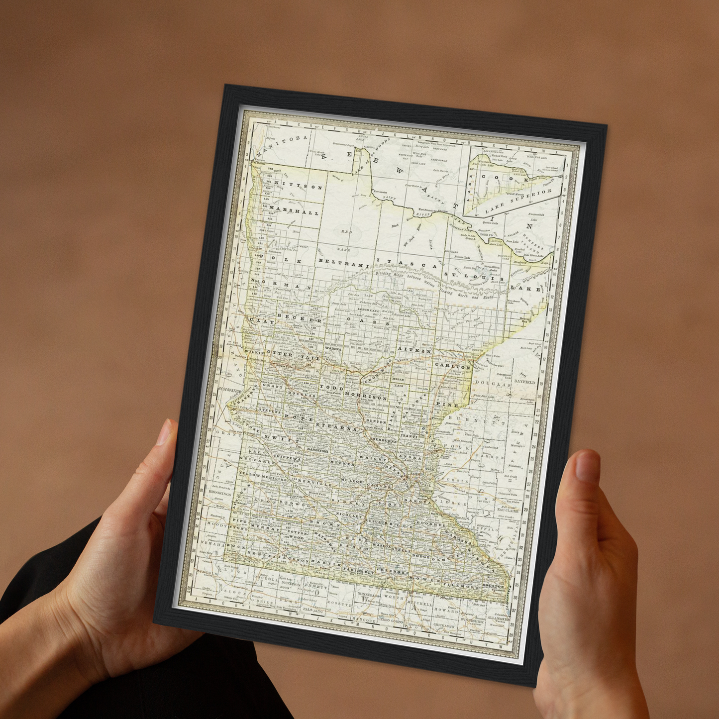 Historische Landkarte Minnesota um 1882