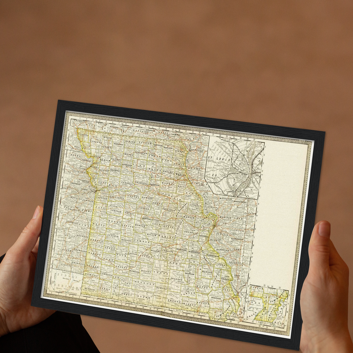 Historische Landkarte Missouri um 1882