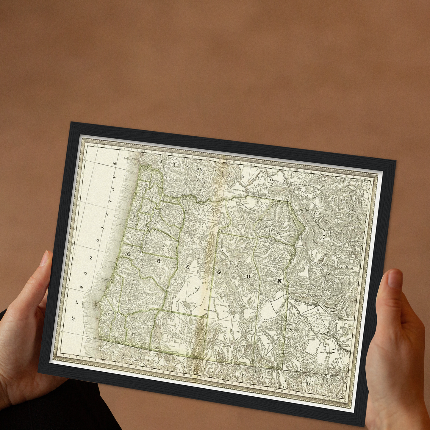 Historische Landkarte Oregon um 1882