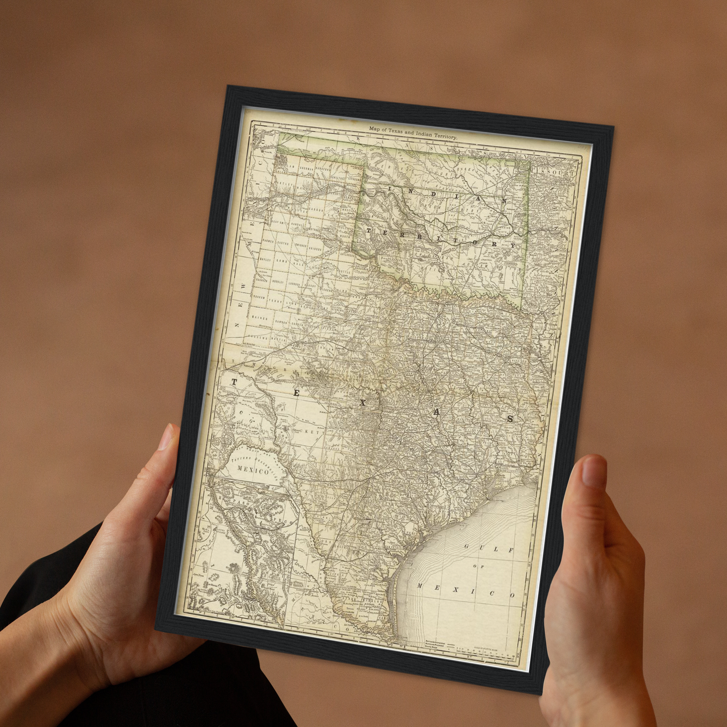 Historische Landkarte Texas um 1882