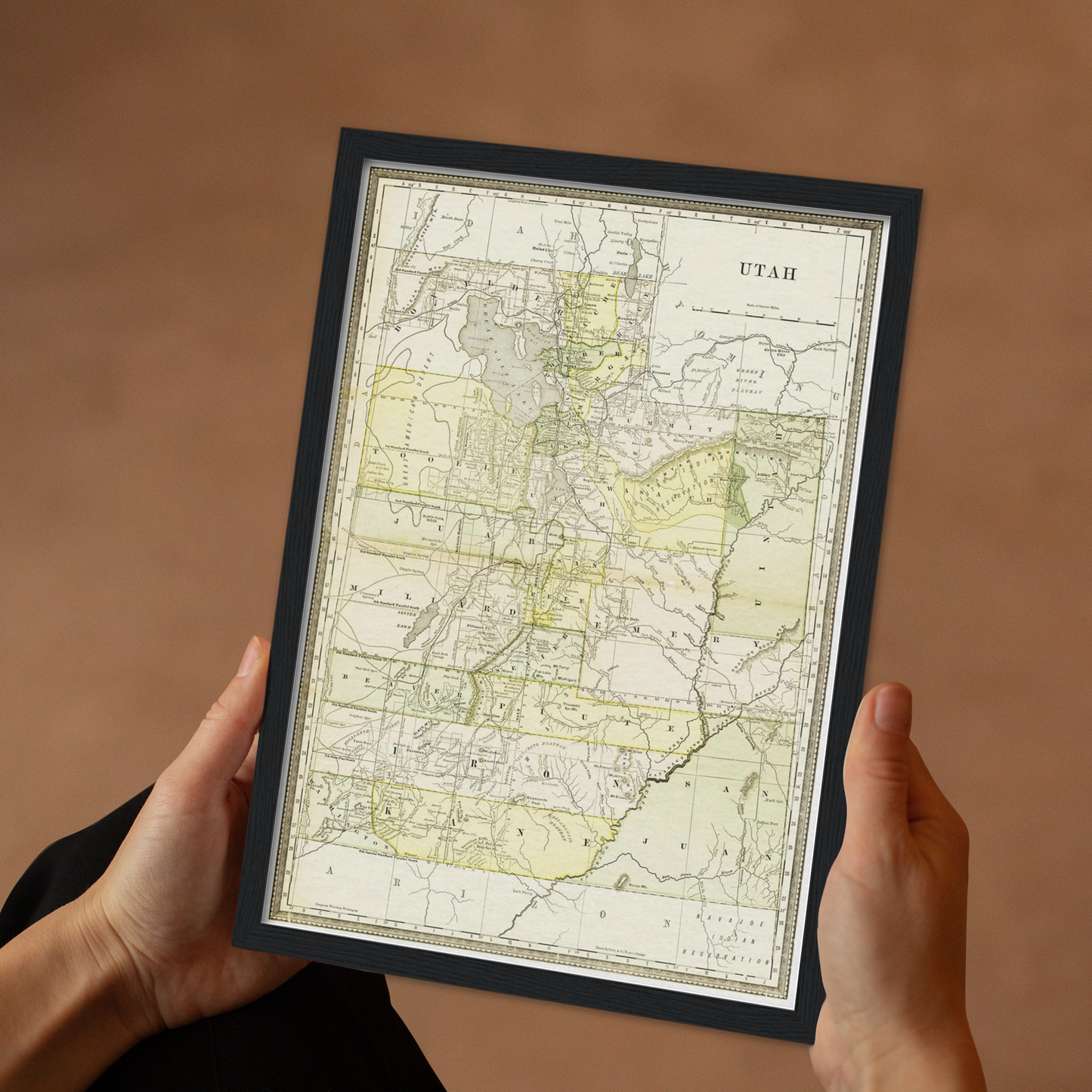 Historische Landkarte Utah um 1882