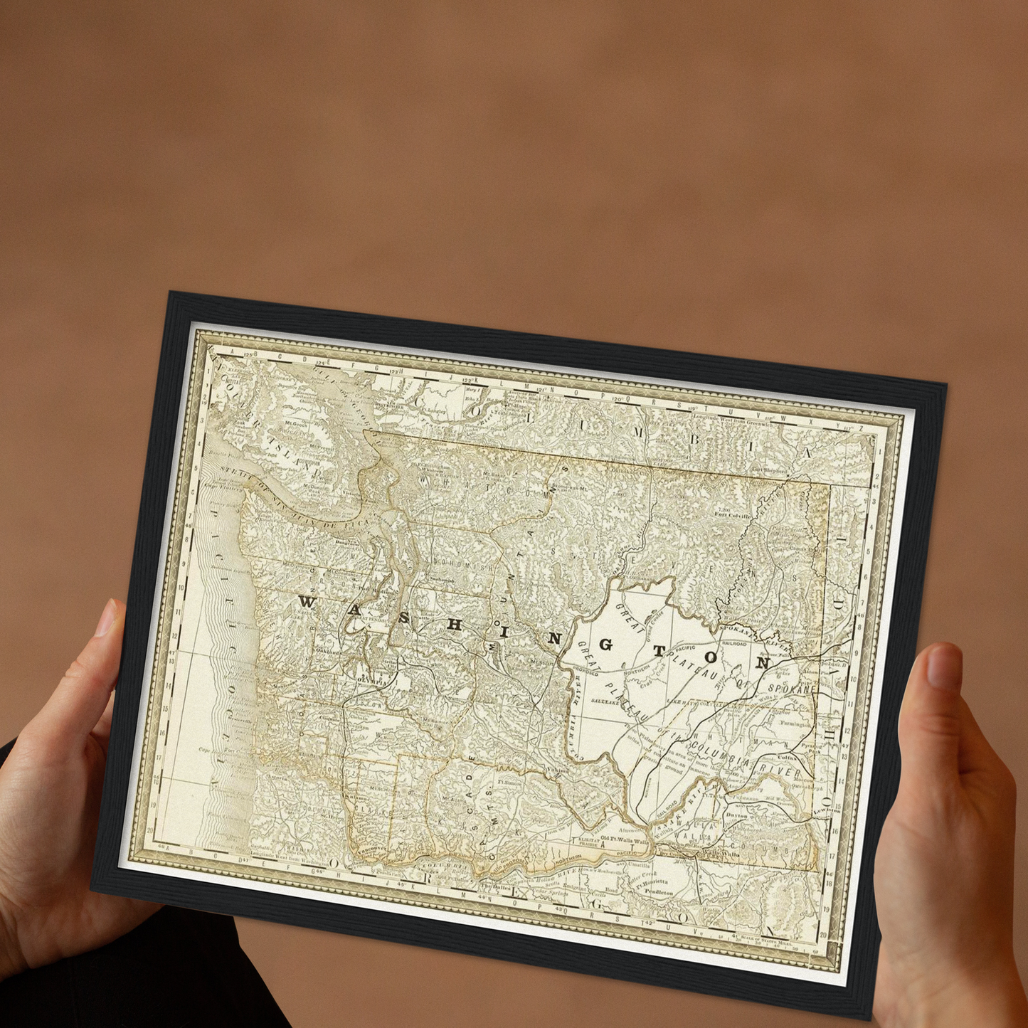 Historische Landkarte Washington um 1882