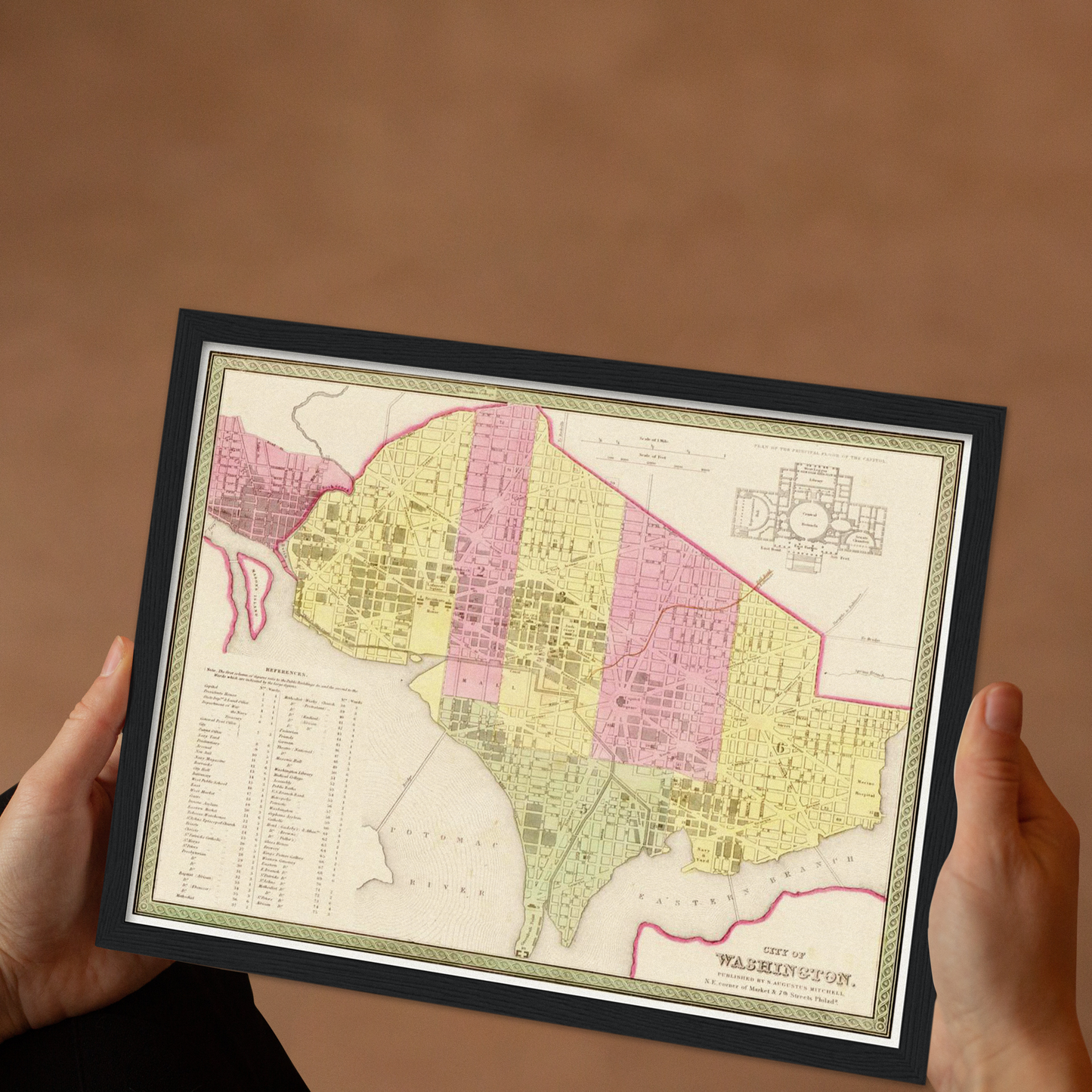 Historische Landkarte District of Columbia um 1849