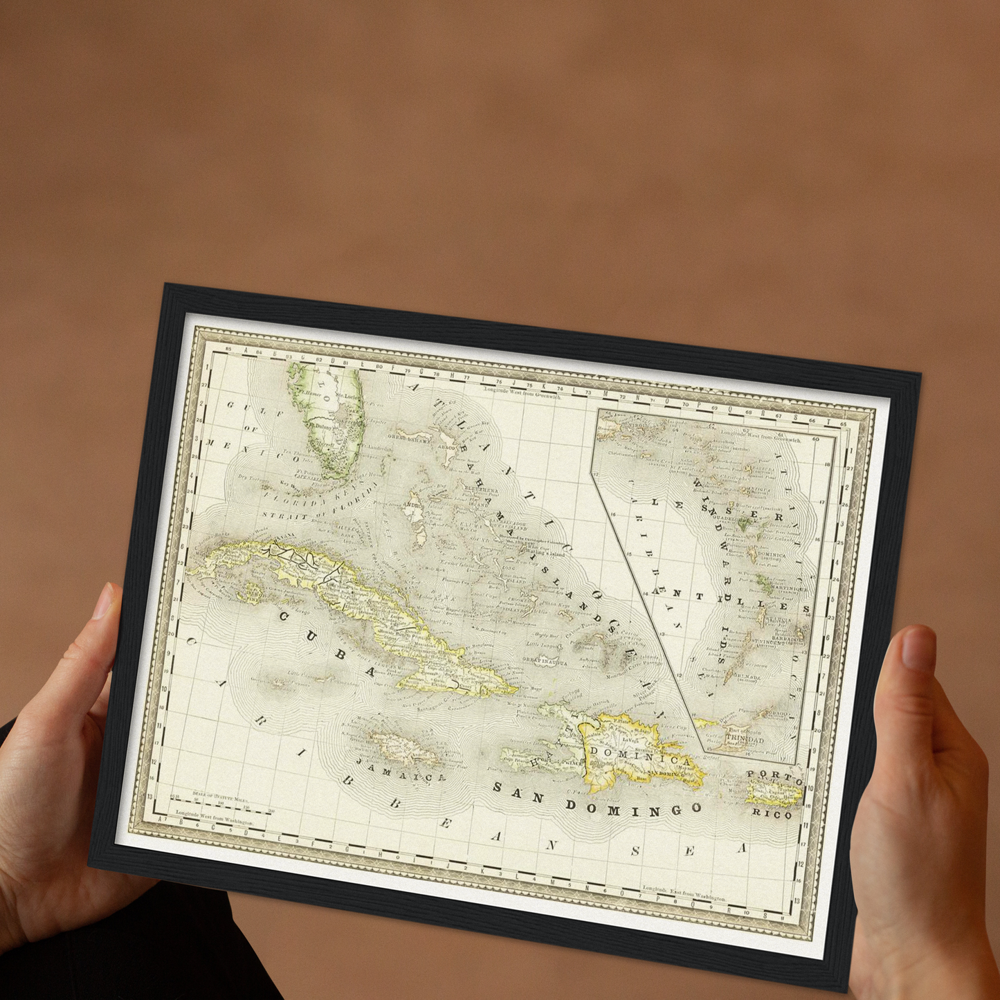 Historische Landkarte Kuba um 1882