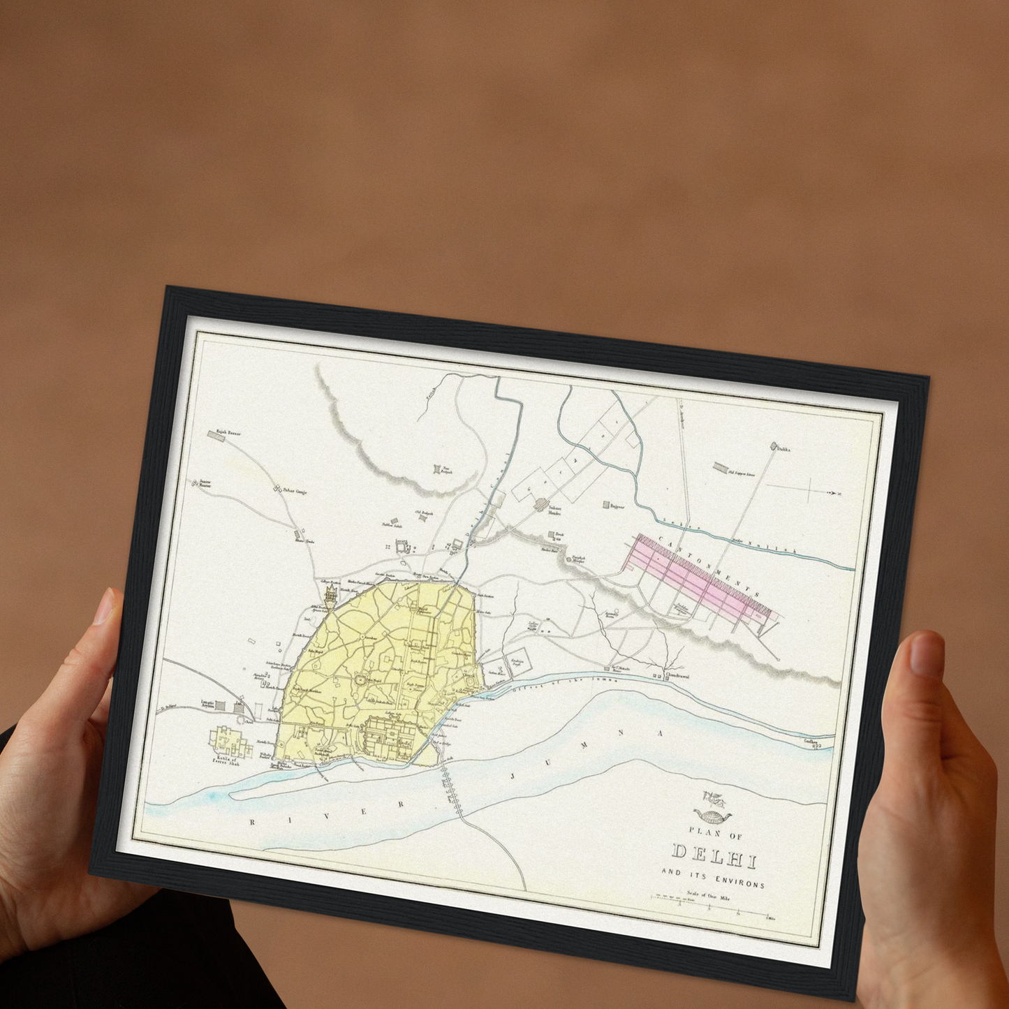 Historischer Stadtplan Delhi um 1867