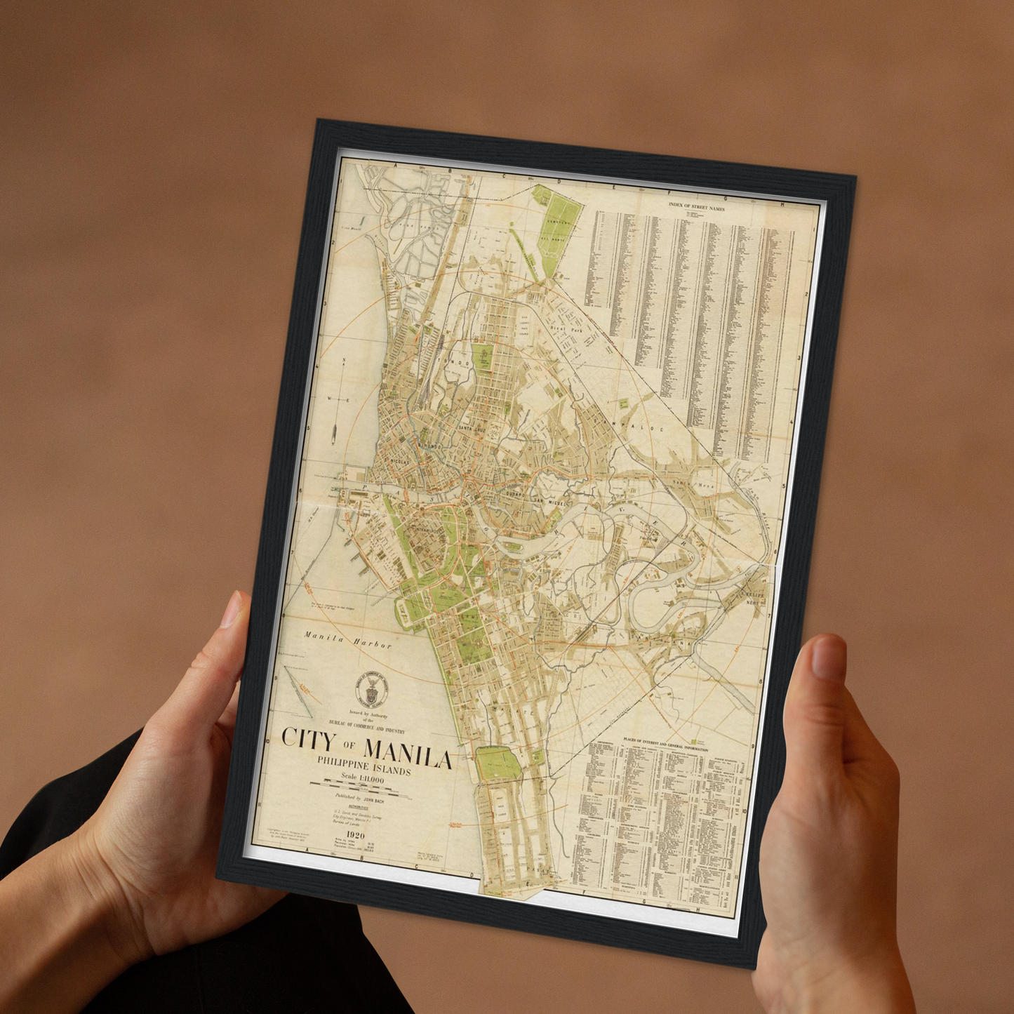 Historischer Stadtplan Manila um 1920