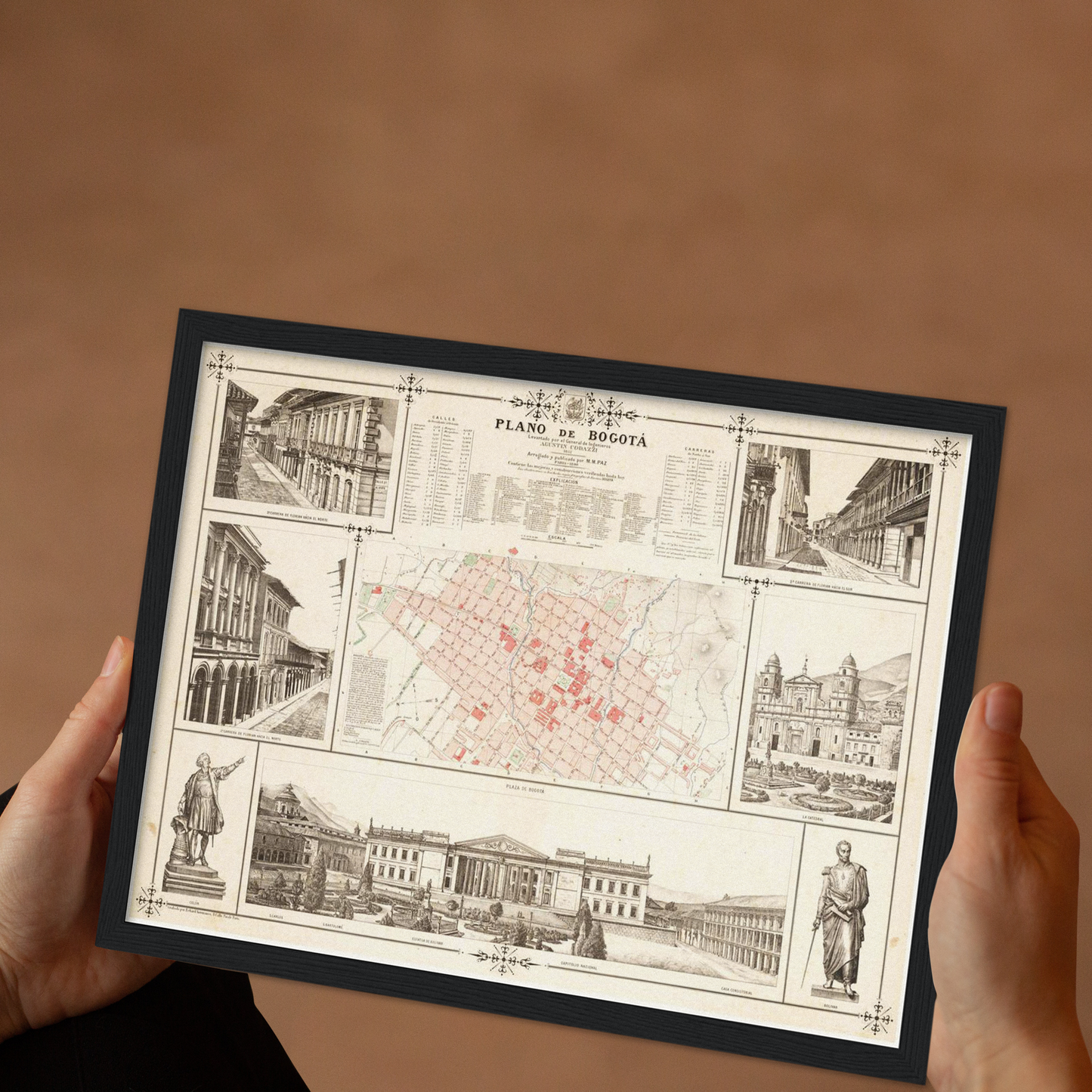 Historischer Stadtplan Bogota um 1890
