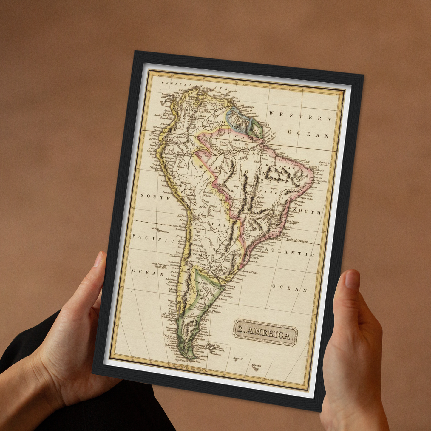 Historische Landkarte Südamerika um 1825