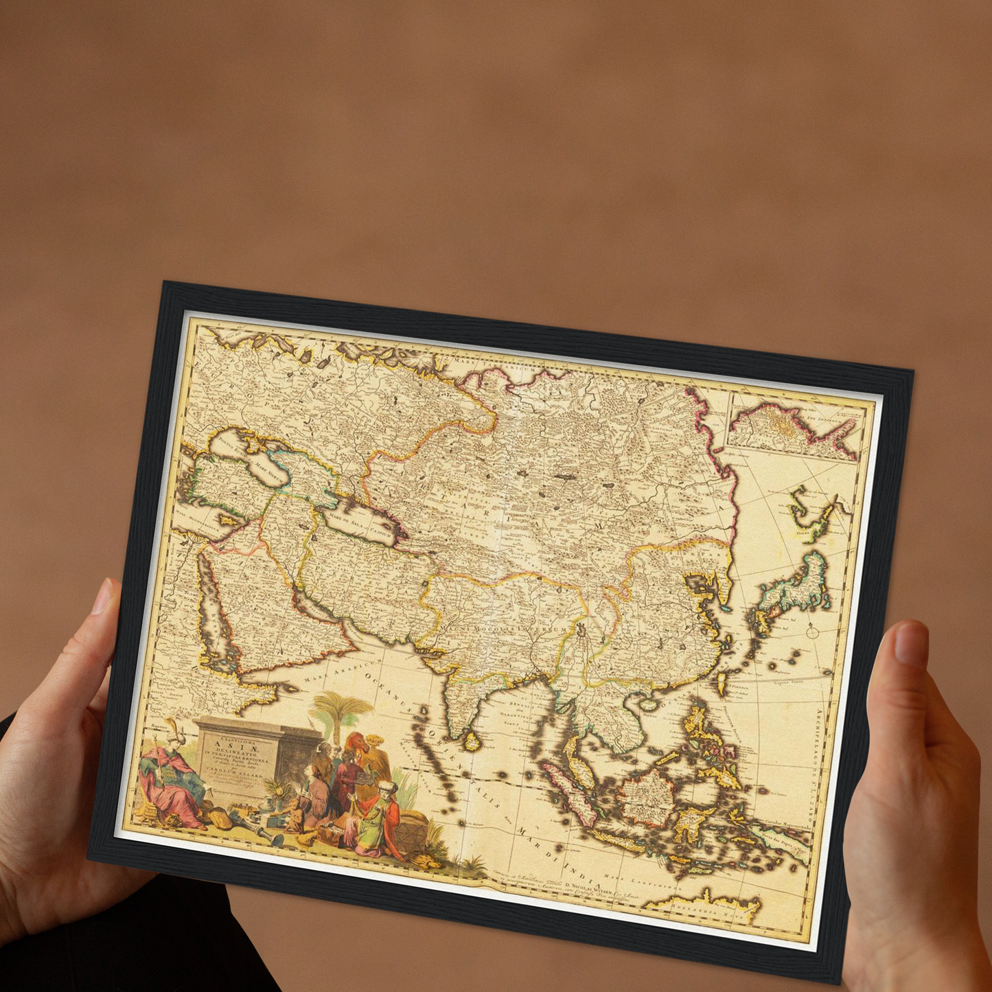 Historische Landkarte Asien um 1694