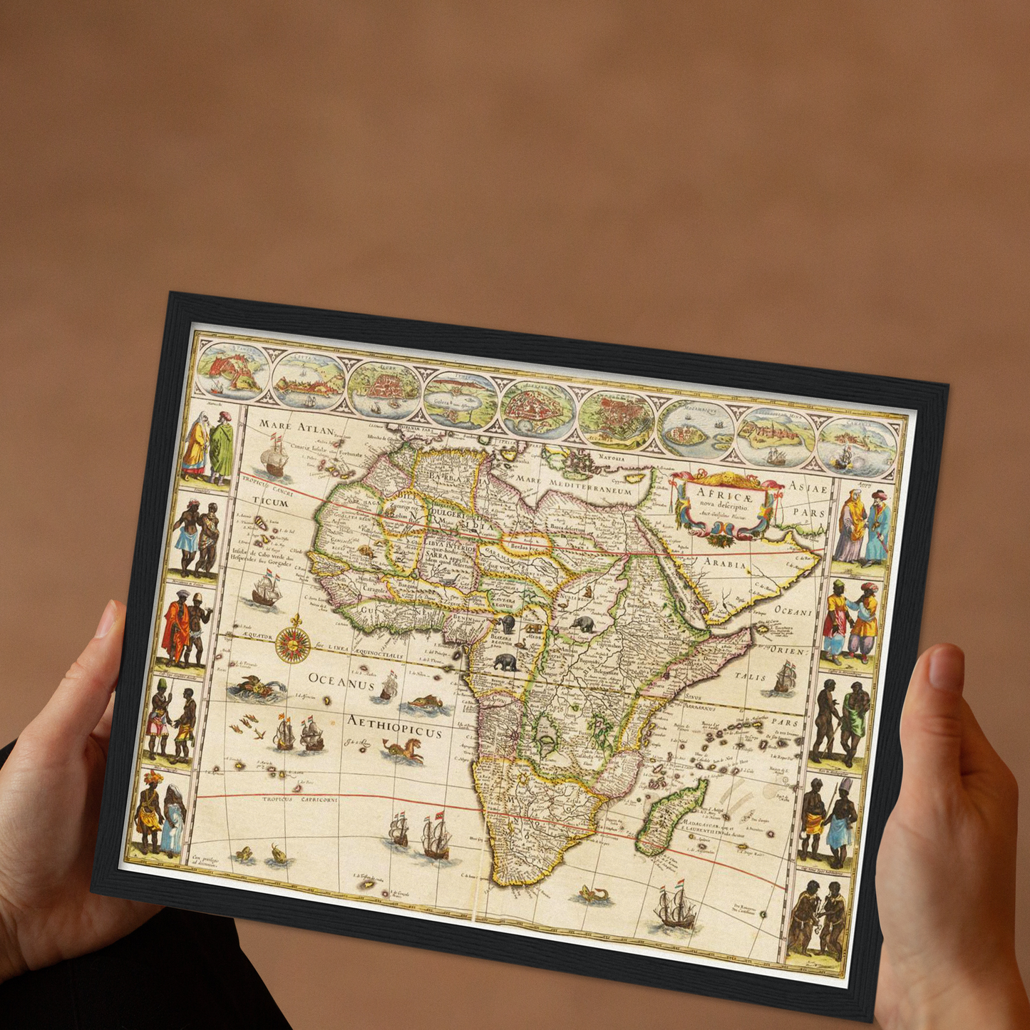 Historische Landkarte Afrika um 1635