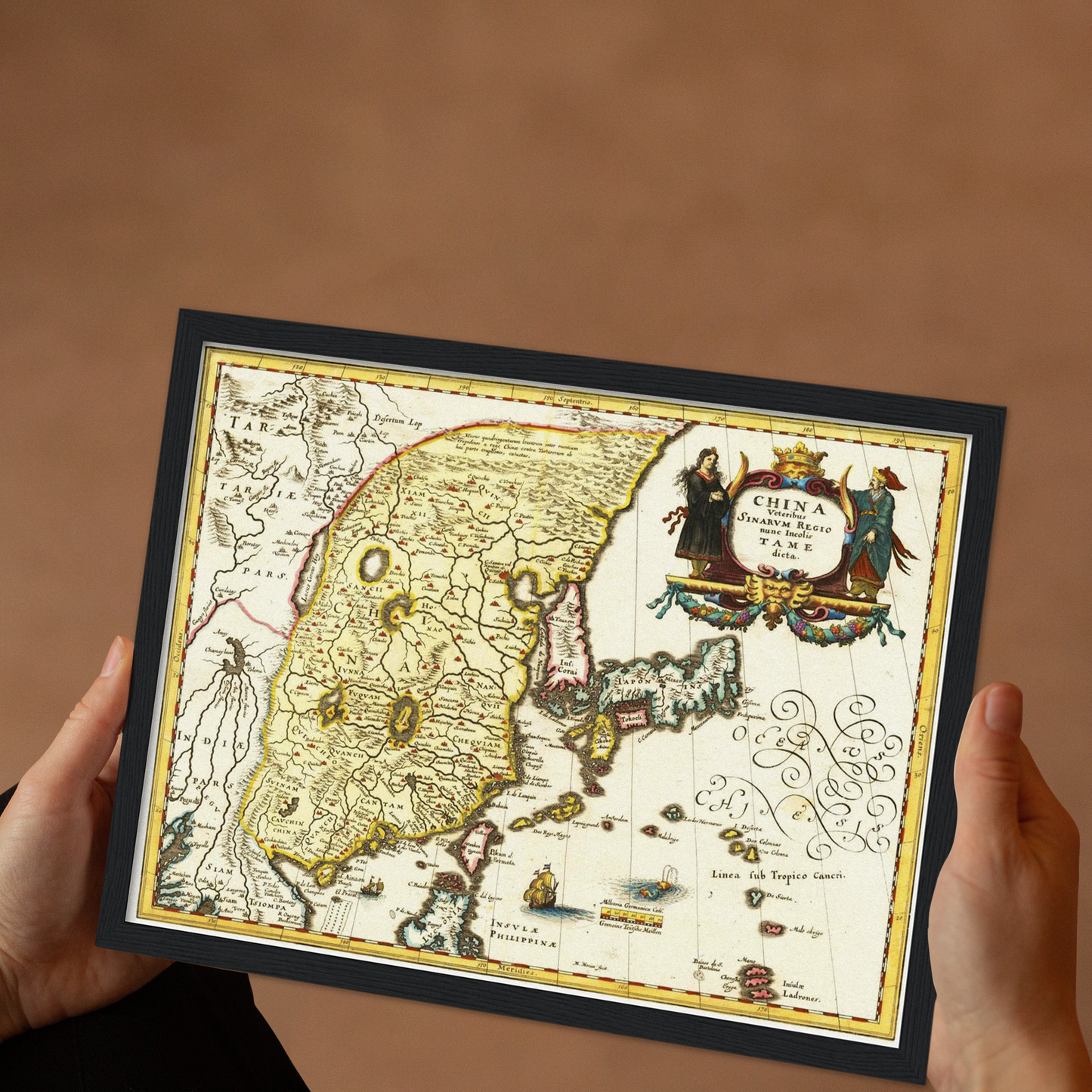 Historische Landkarte China um 1636