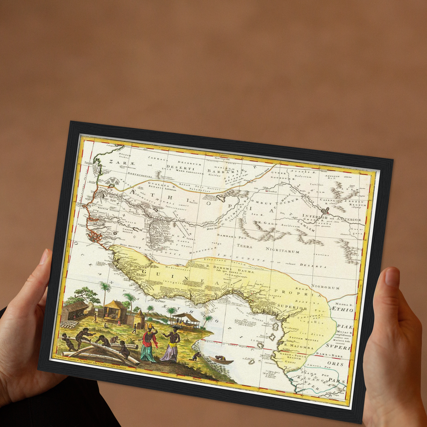 Historische Landkarte Westafrika um 1743