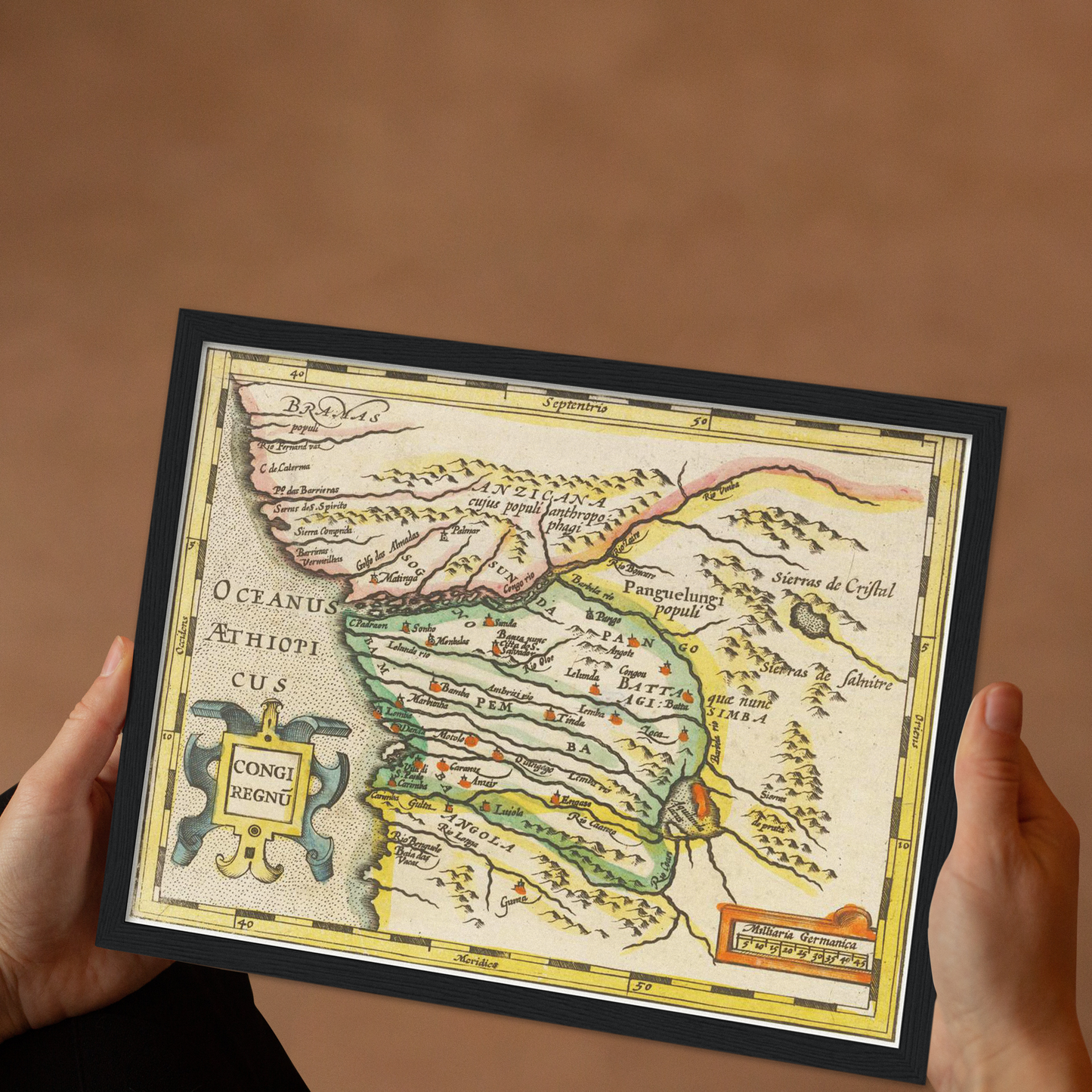 Historische Landkarte Kongo um 1609