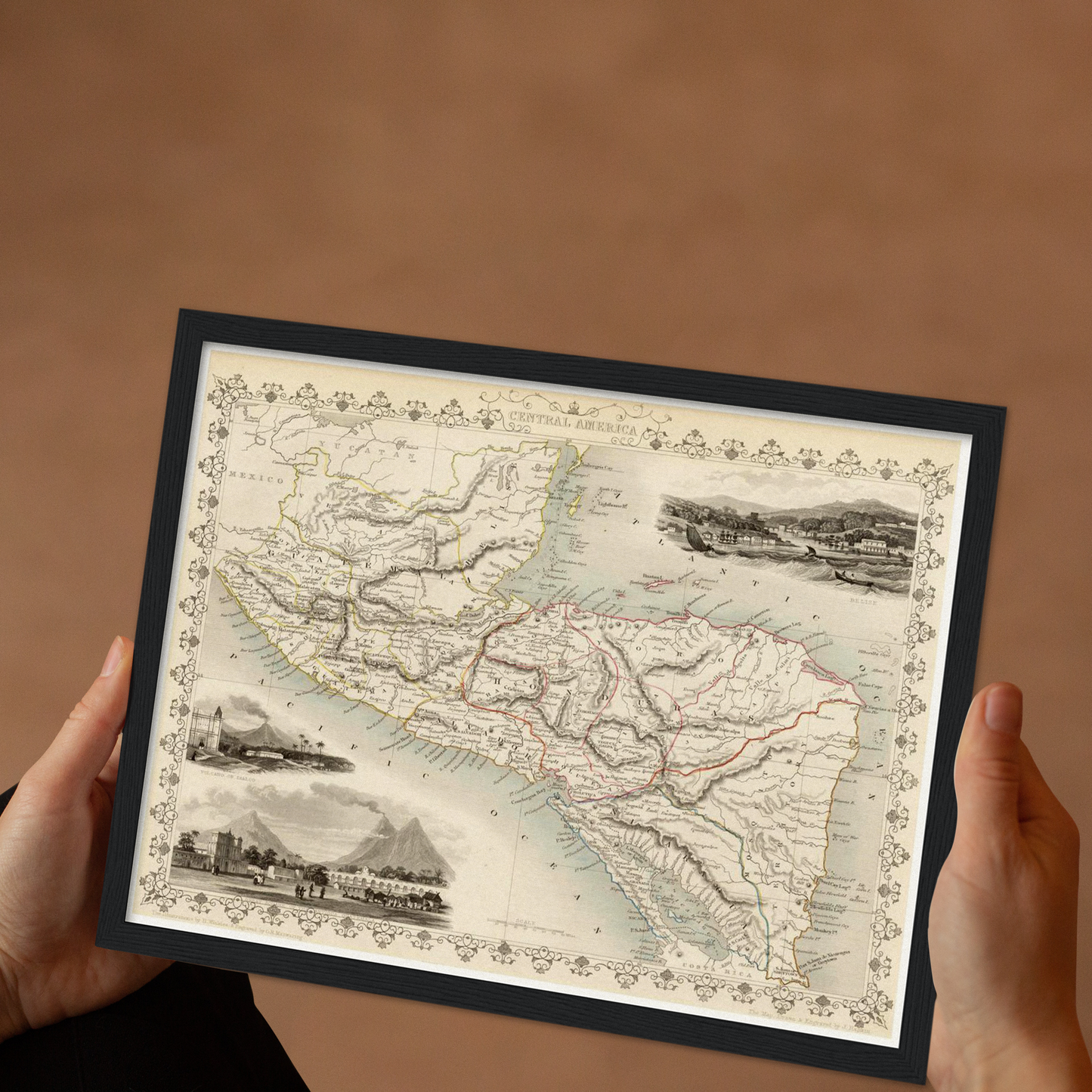 Historische Landkarte Mittelamerika um 1850