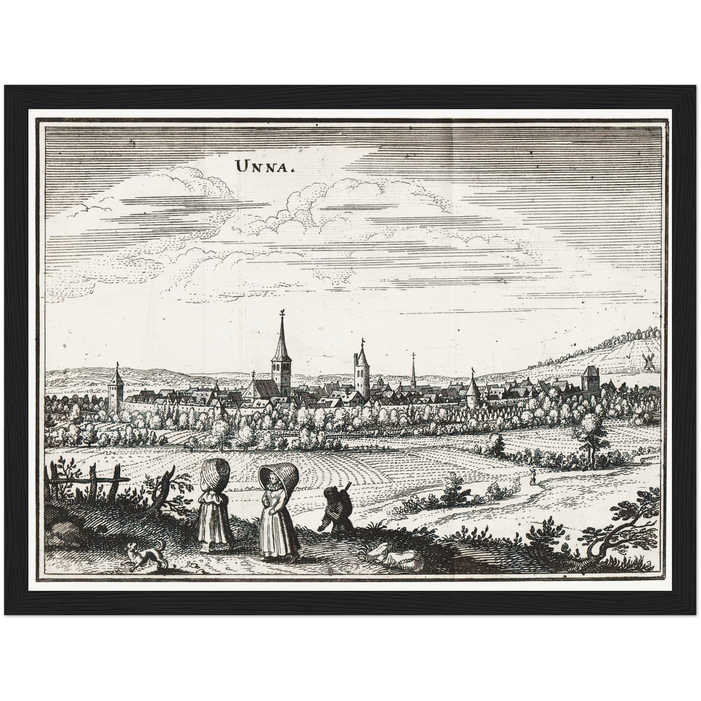 Historische Stadtansicht Unna um 1650