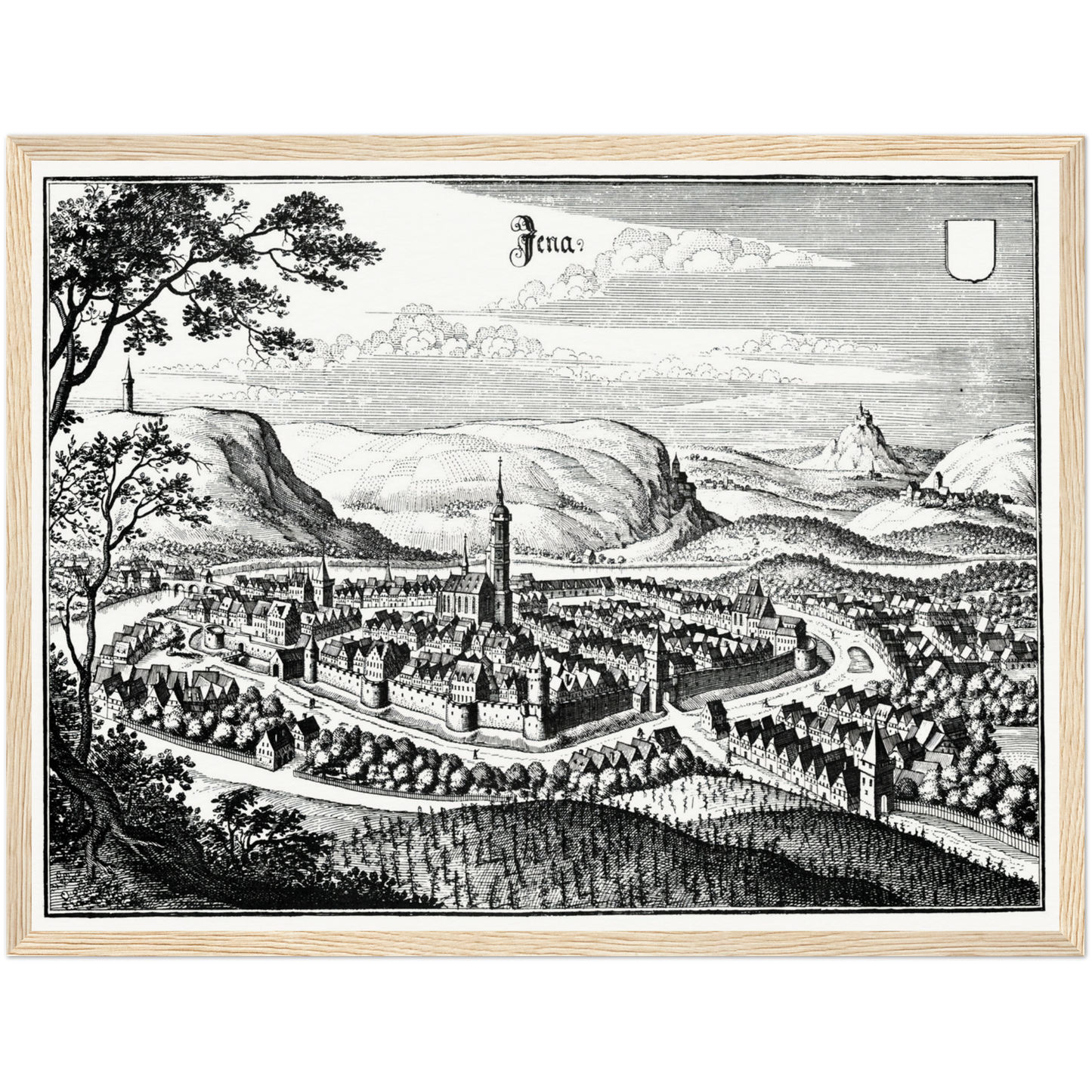 Historische Stadtansicht Jena um 1650