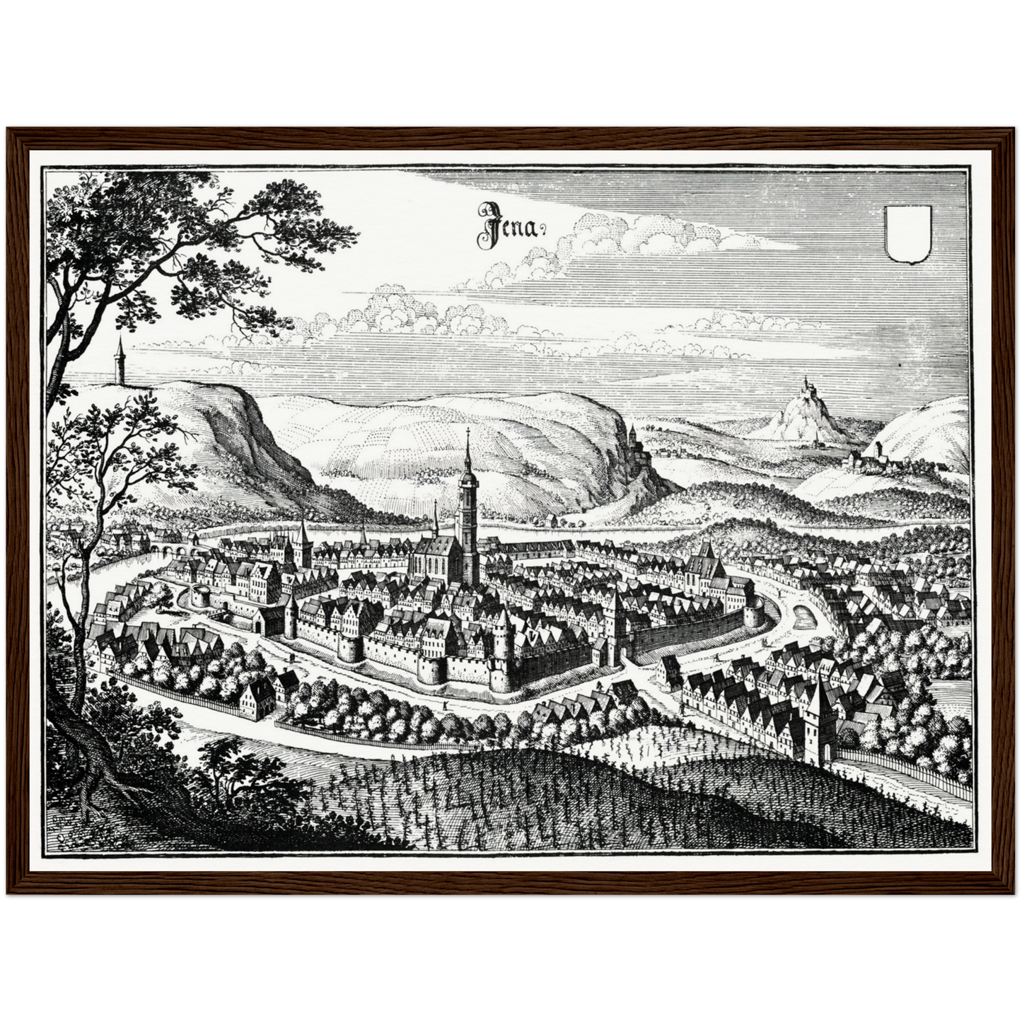 Historische Stadtansicht Jena um 1650