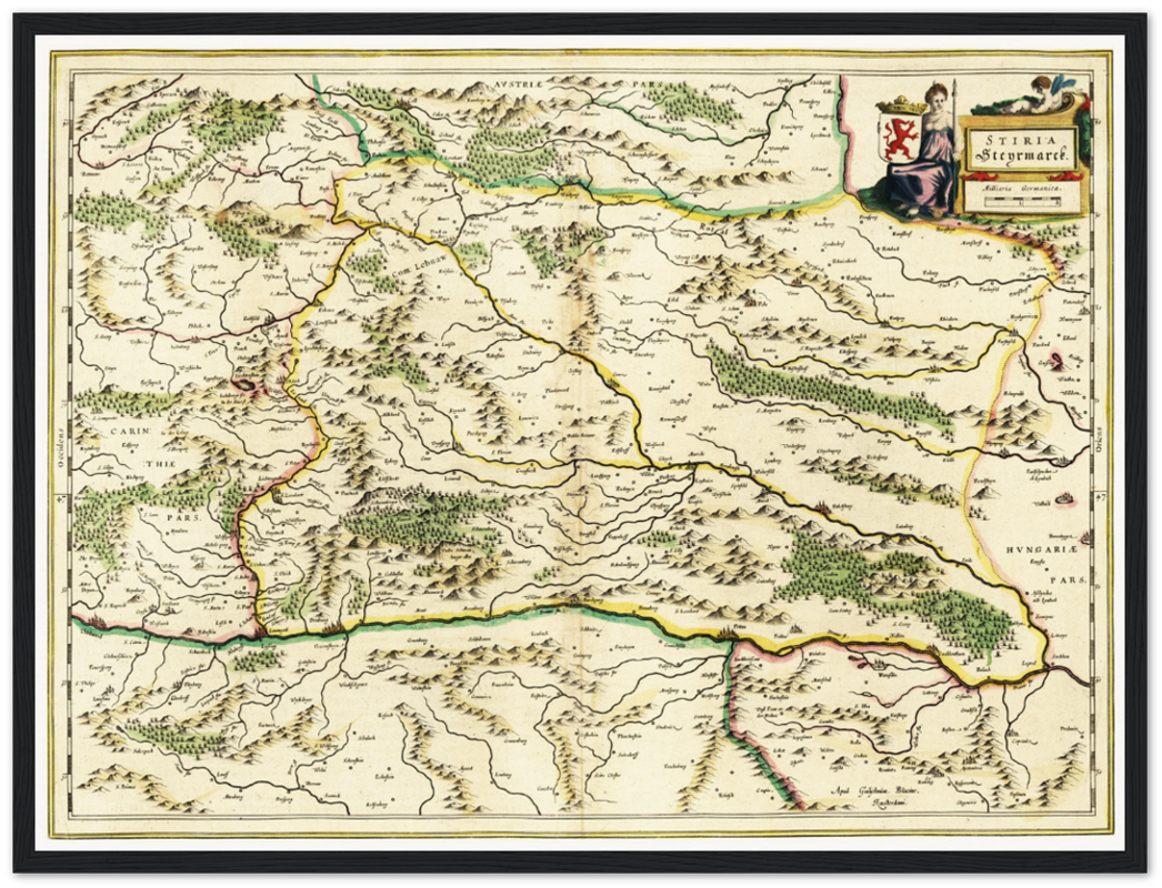 Historische Landkarte Steiermark um 1647