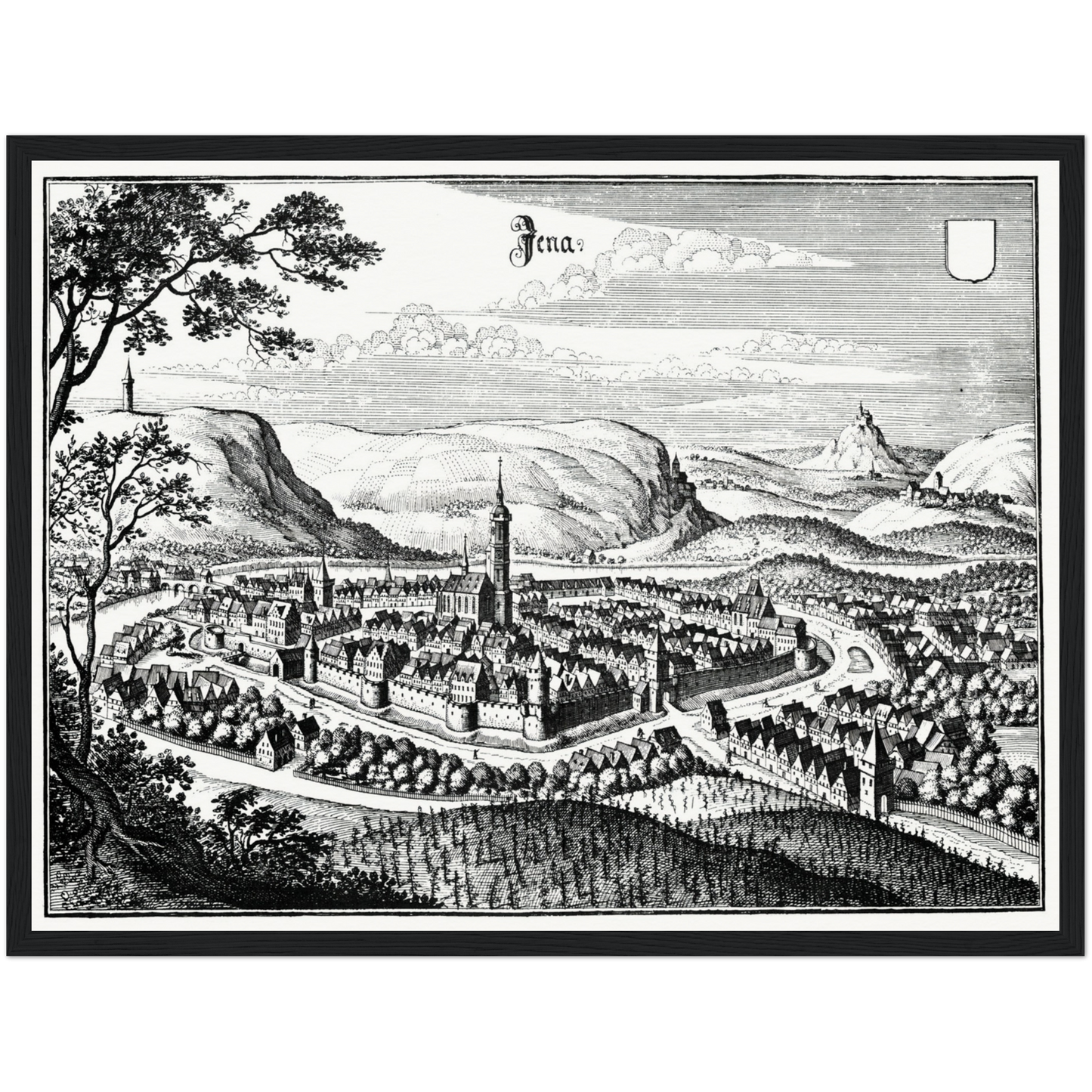 Historische Stadtansicht Jena um 1650