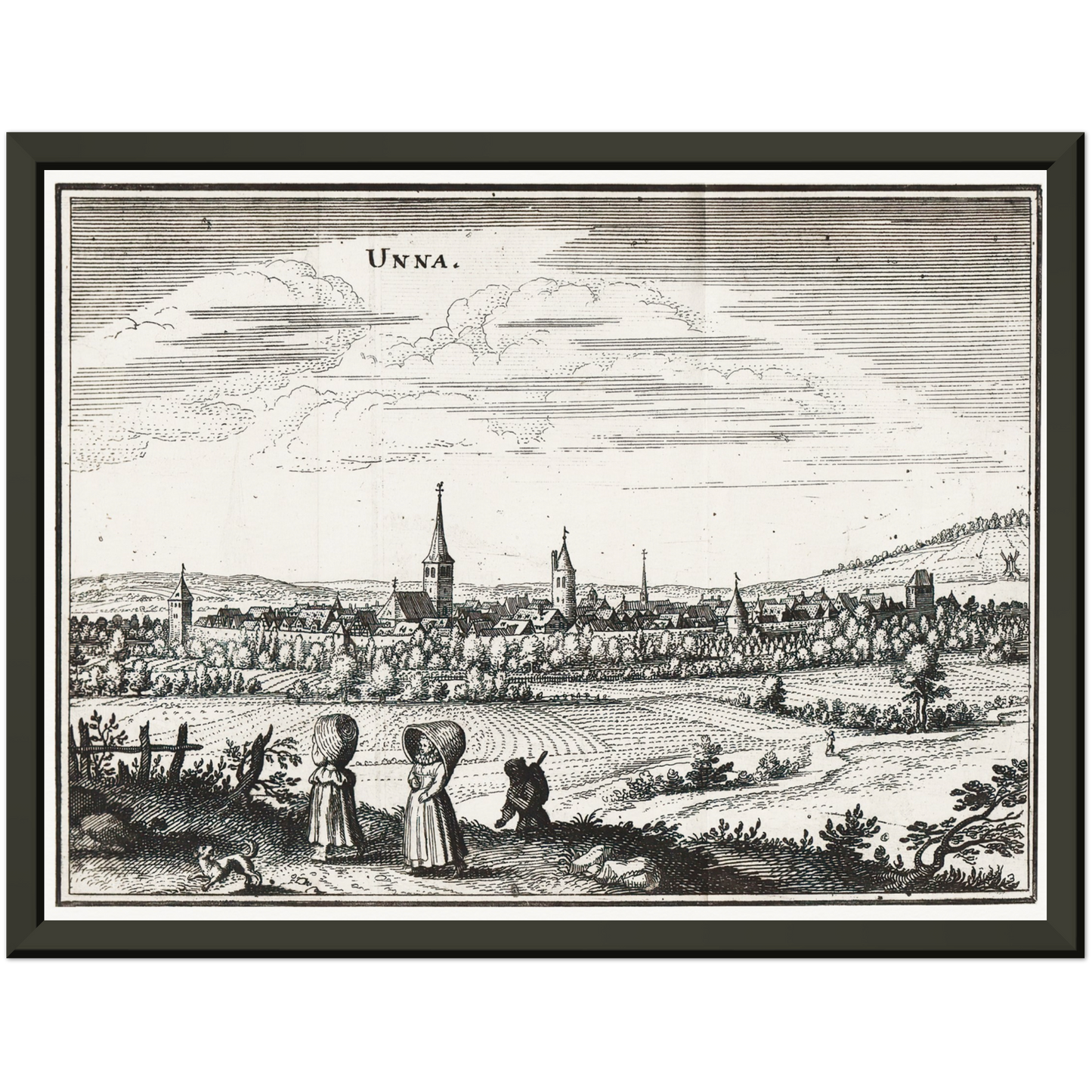 Historische Stadtansicht Unna um 1650