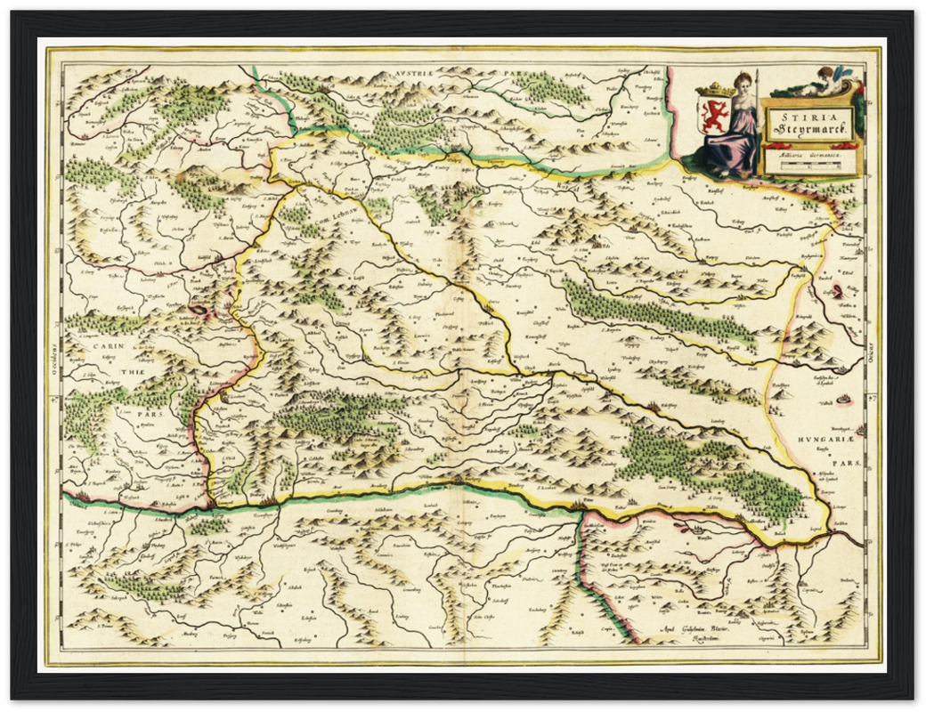 Historische Landkarte Steiermark um 1647