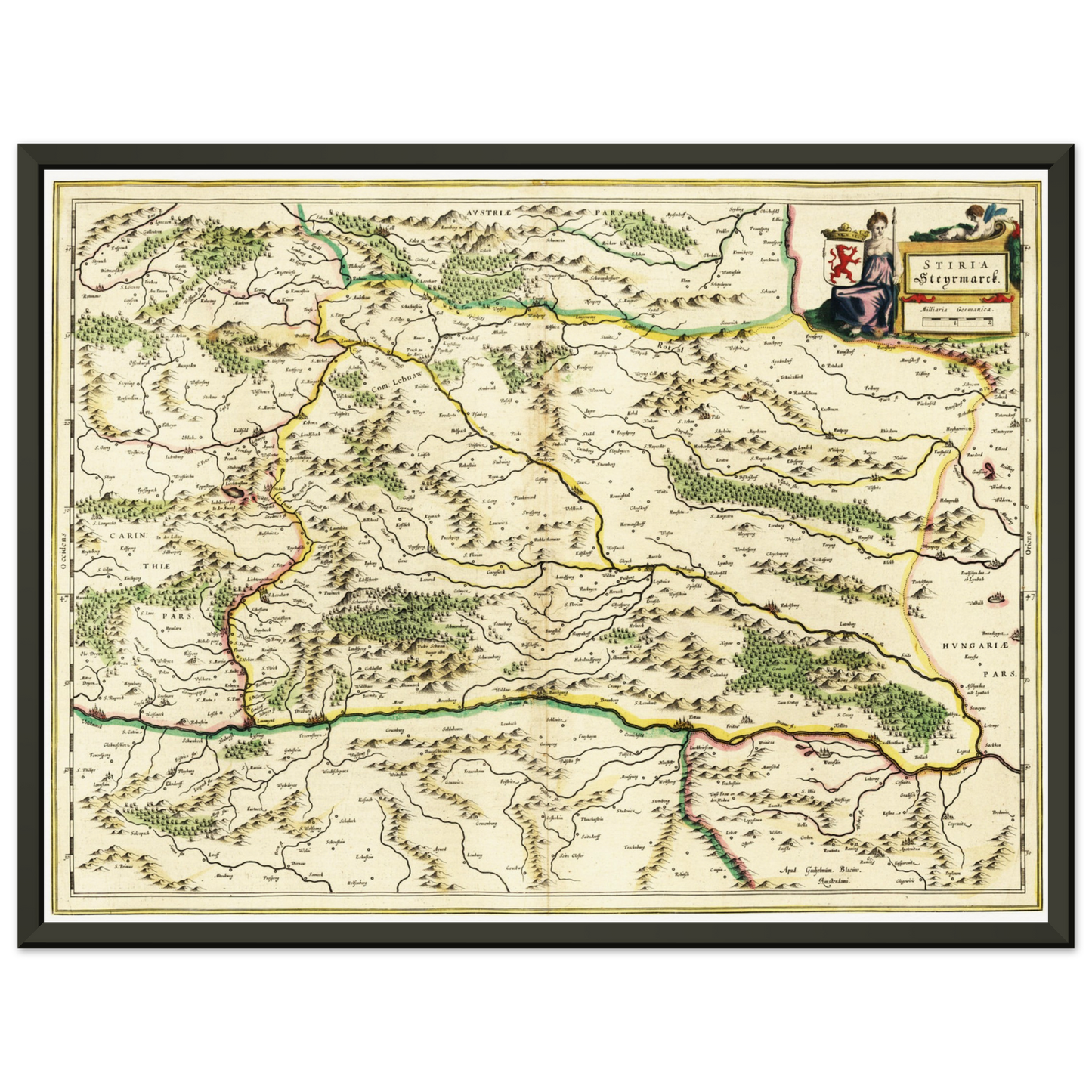 Historische Landkarte Steiermark um 1647