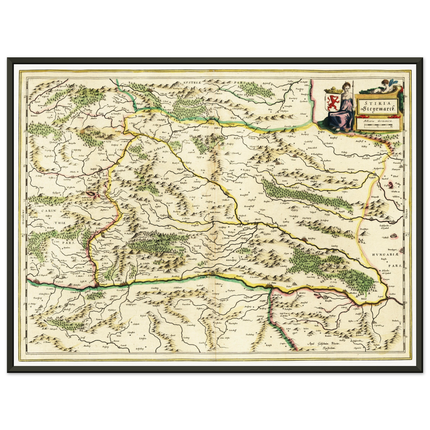 Historische Landkarte Steiermark um 1647