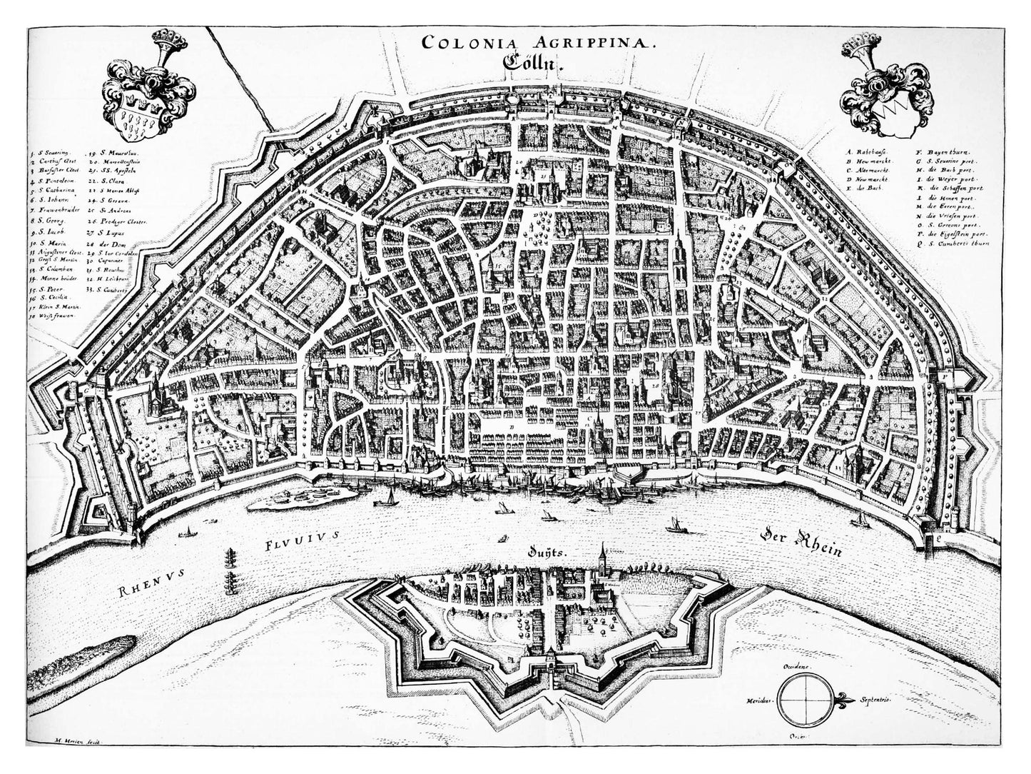 Historischer Stadtplan Köln um 1648