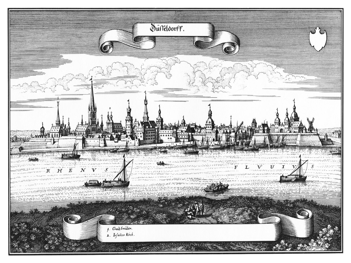 Historische Stadtansicht Düsseldorf um 1647