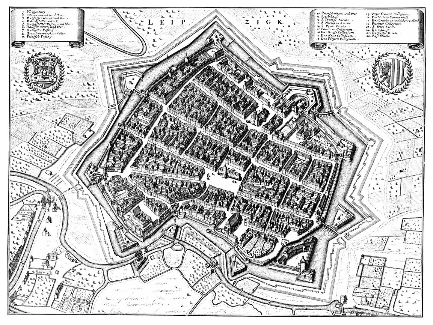 Historische Stadtansicht Stuttgart um 1750
