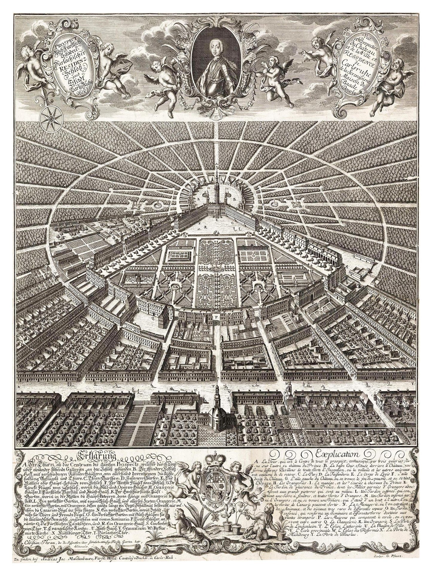 Historischer Stadtplan Karlsruhe