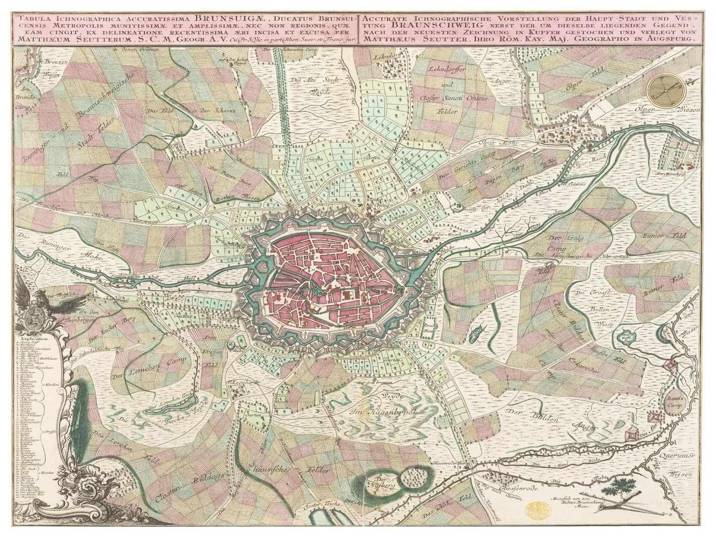 Historischer Stadtplan Braunschweig um 1750