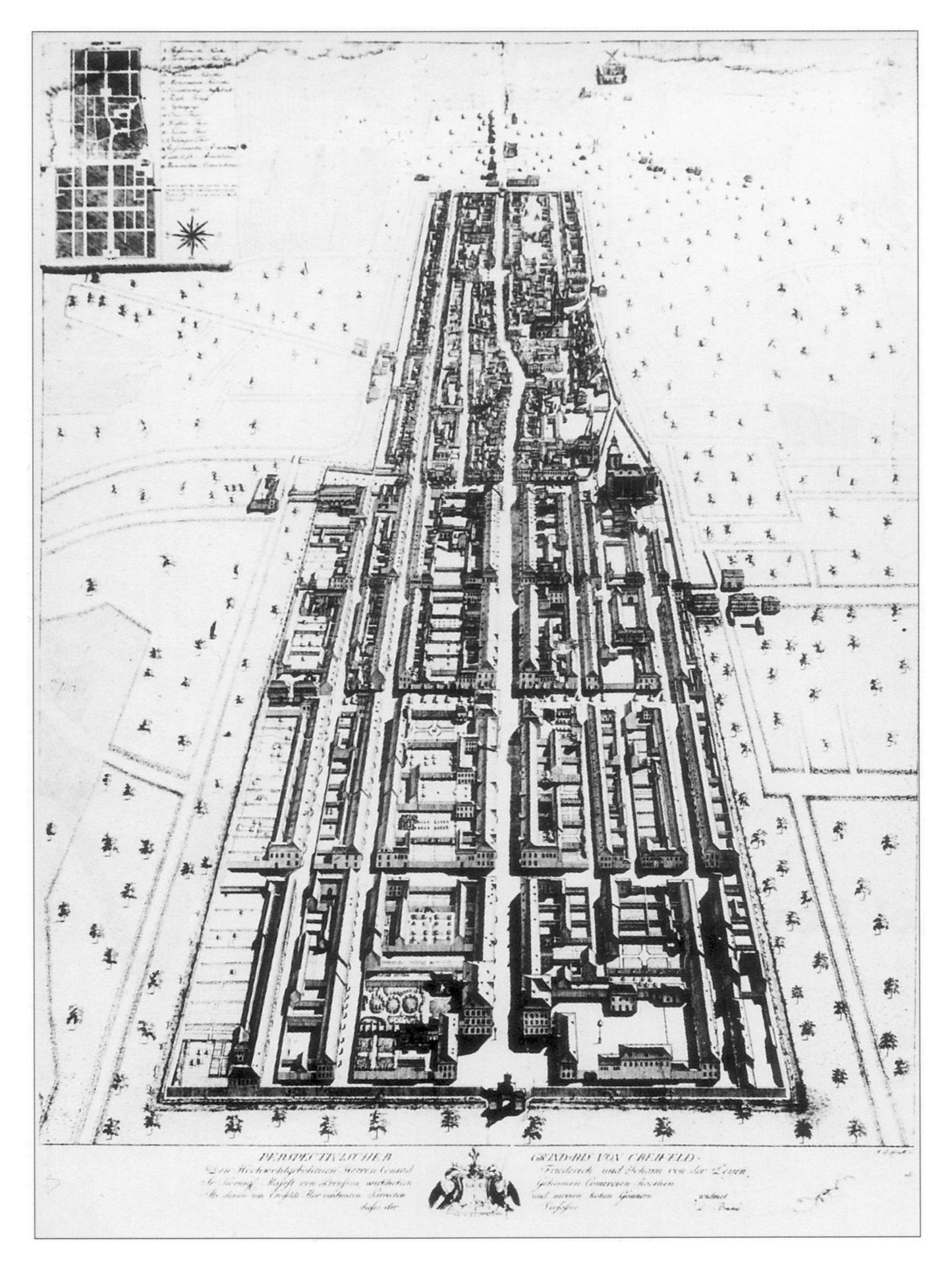 Historische Stadtansicht Krefeld um 1786