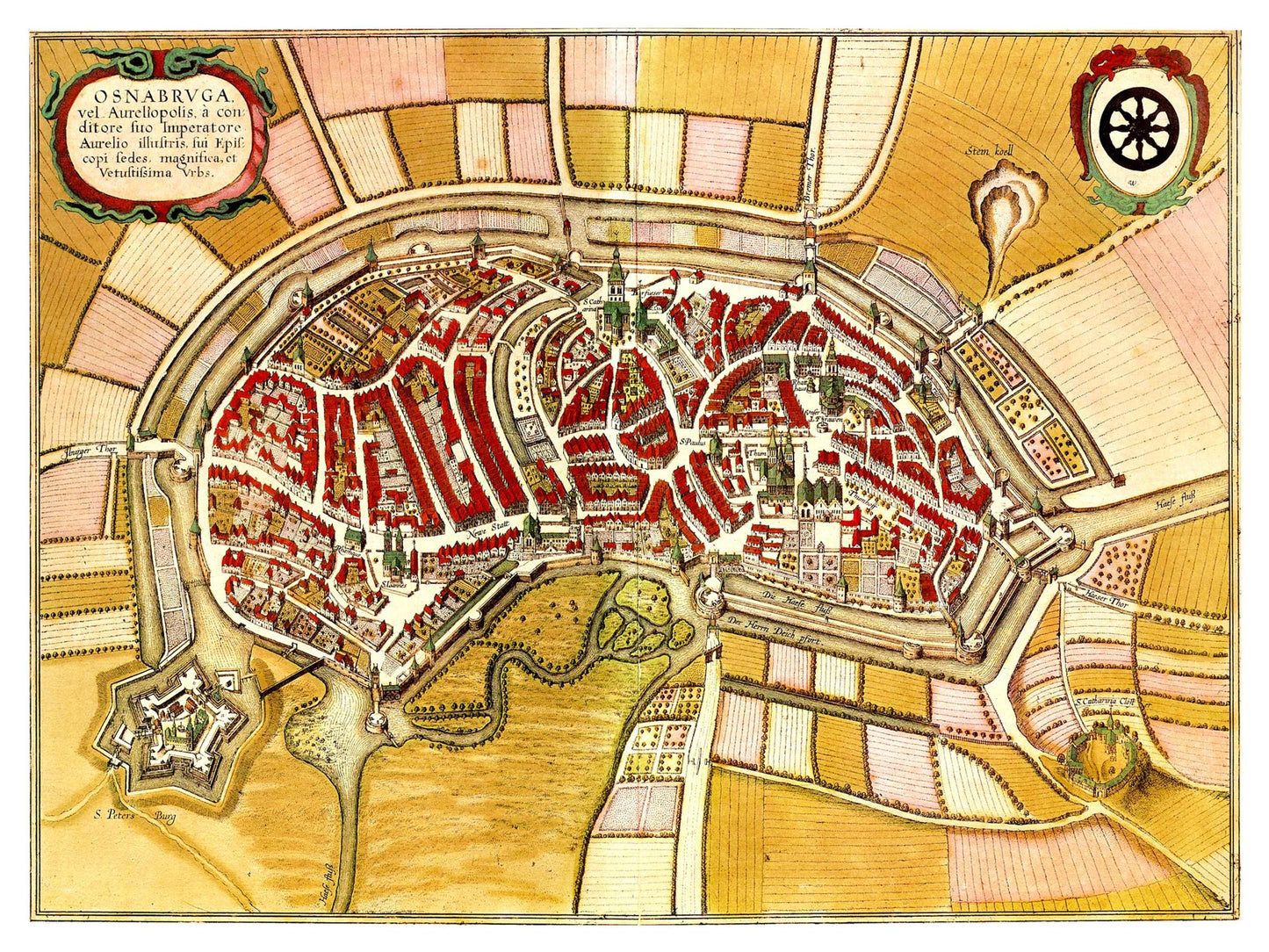 Historischer Stadtplan Osnabrück um 1633