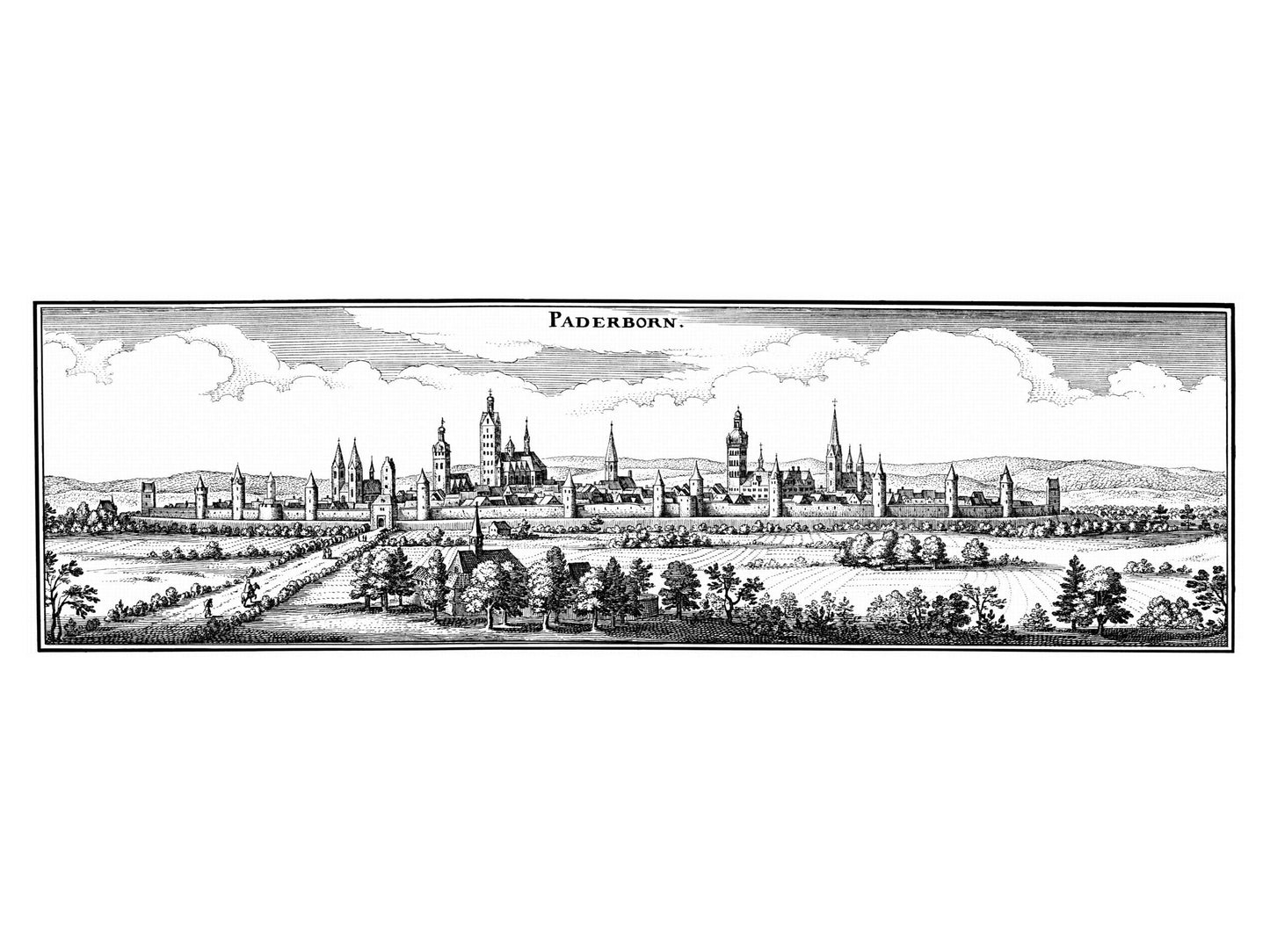 Historische Stadtansicht Paderborn um 1641