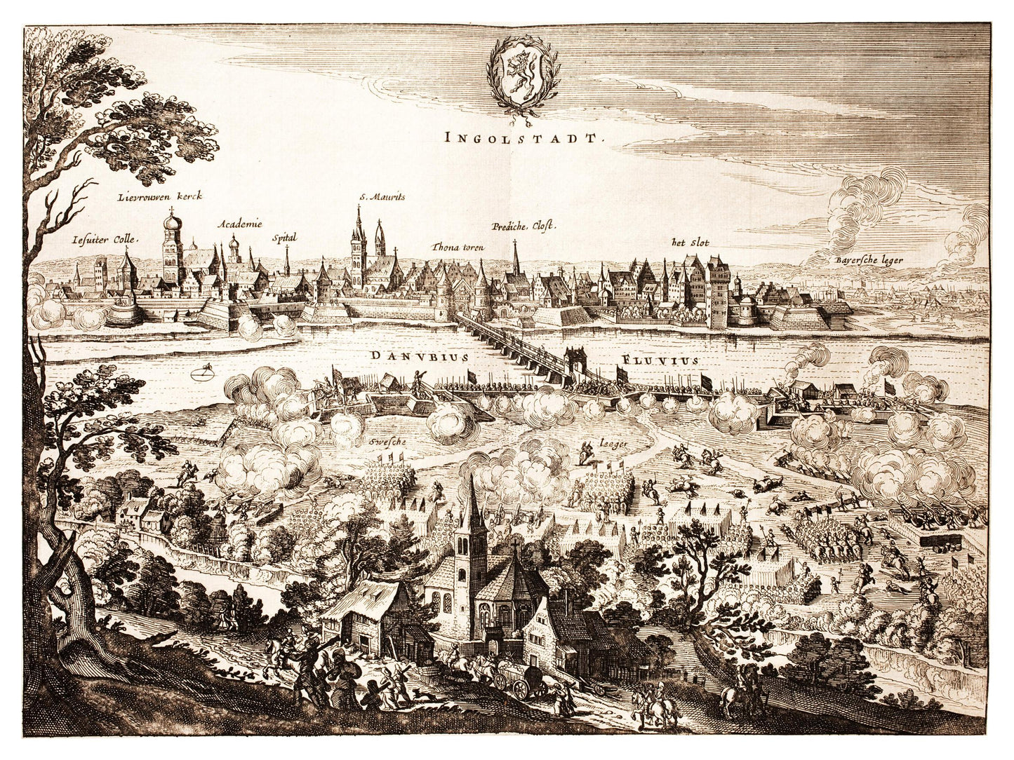 Historische Stadtansicht Ingolstadt um 1632