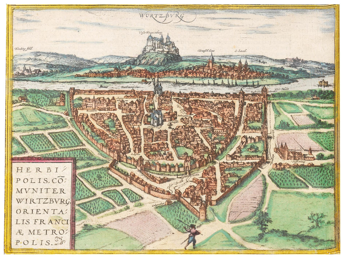 Historische Stadtansicht Würzburg um 1612
